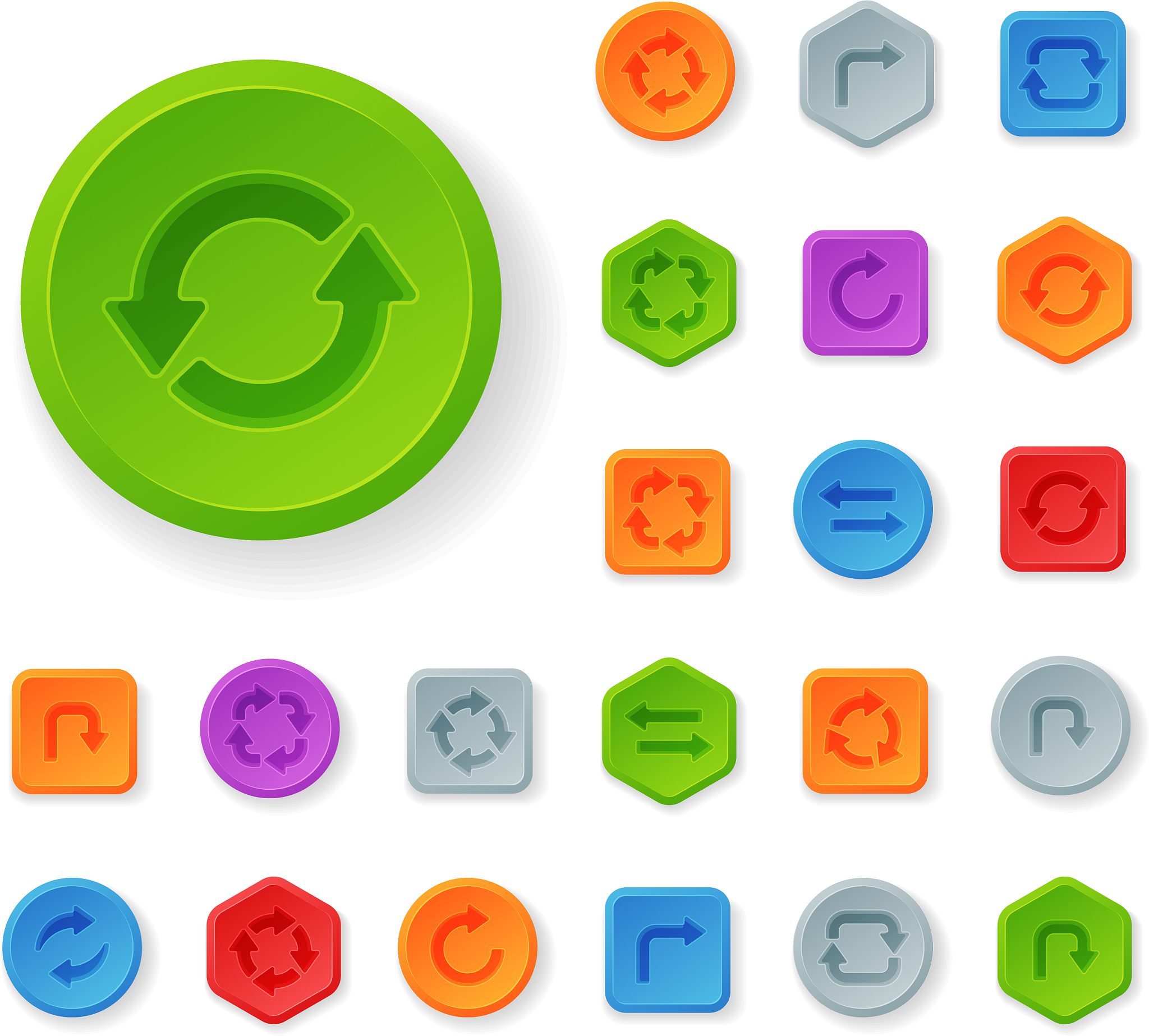 colorful website turn buttons design