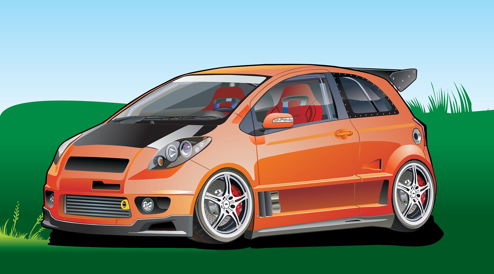 orange car