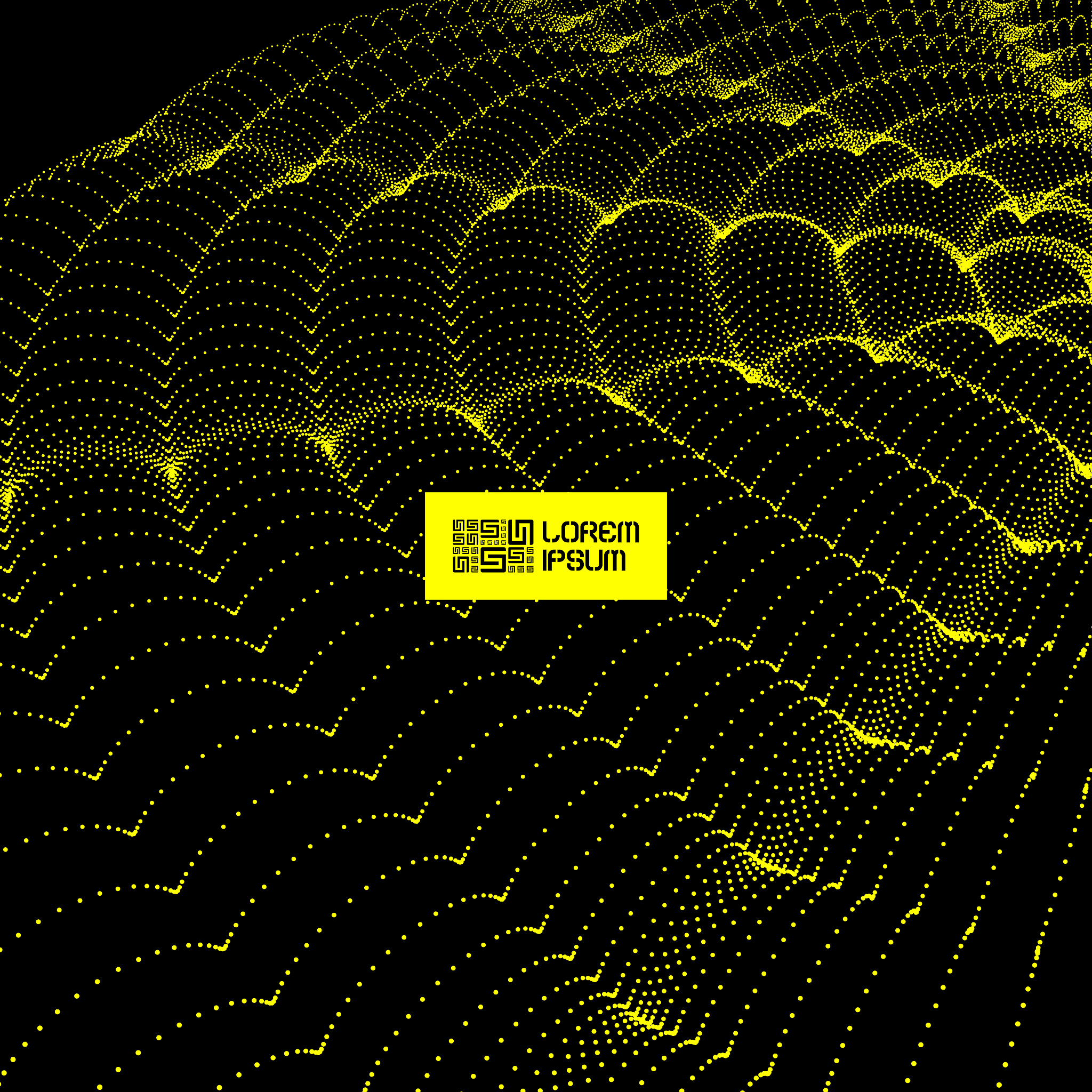 array with dynamic particles. flowing particle waves. wavy grid 
