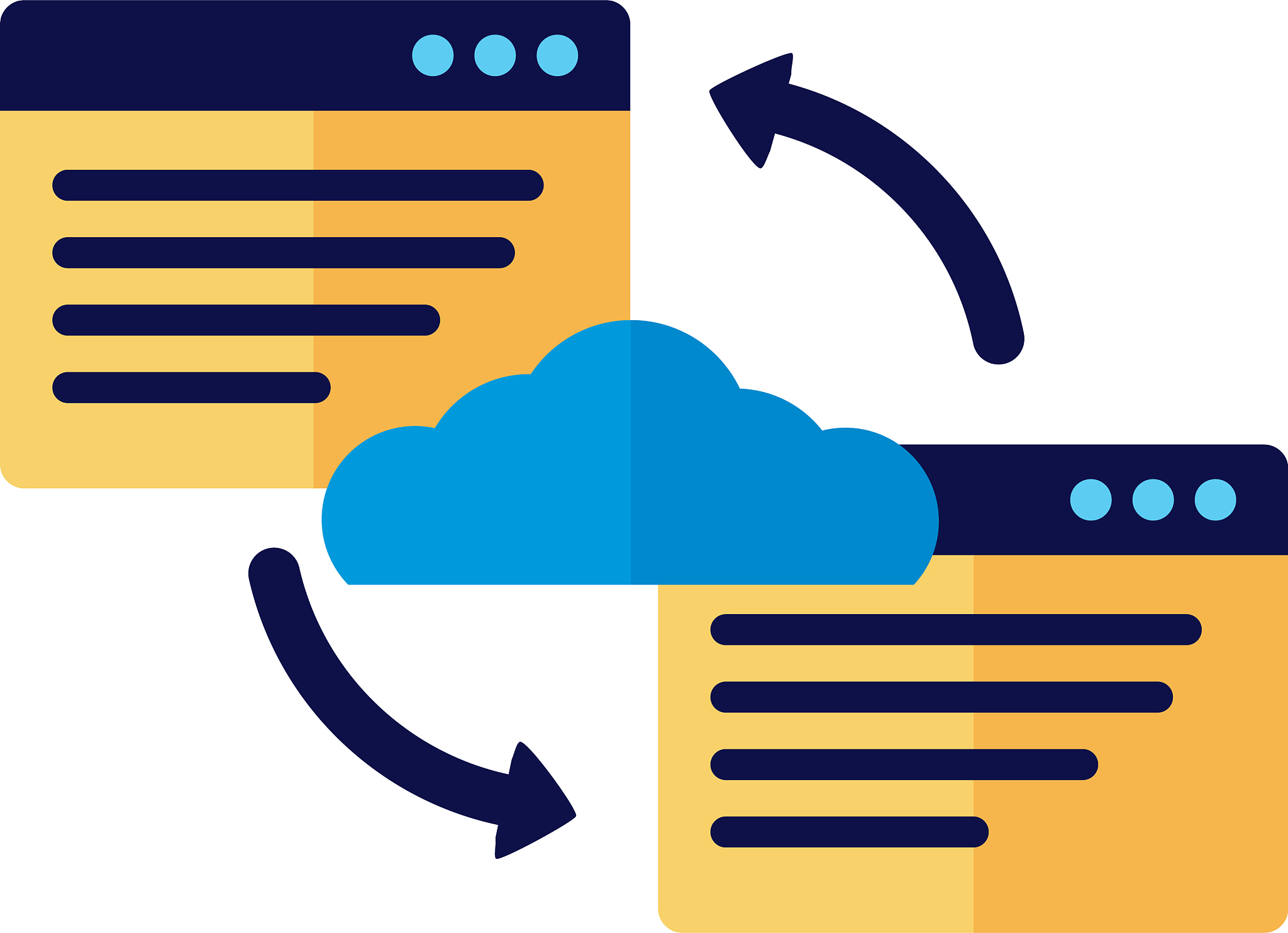 cloud computing with webpage templates flat style