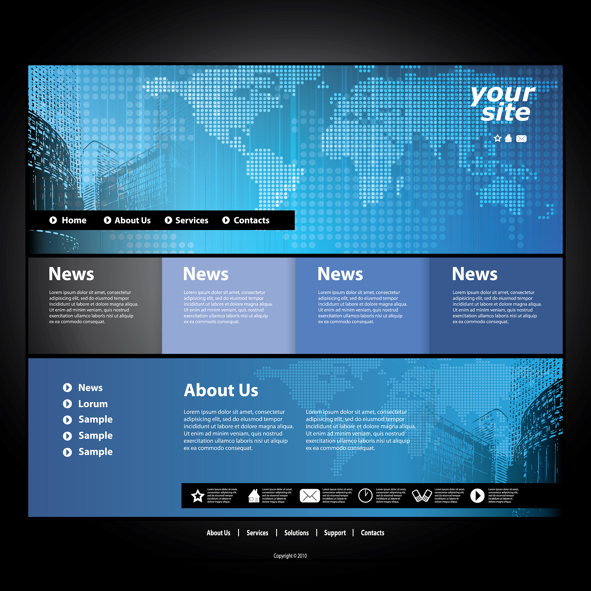 one page business website template
