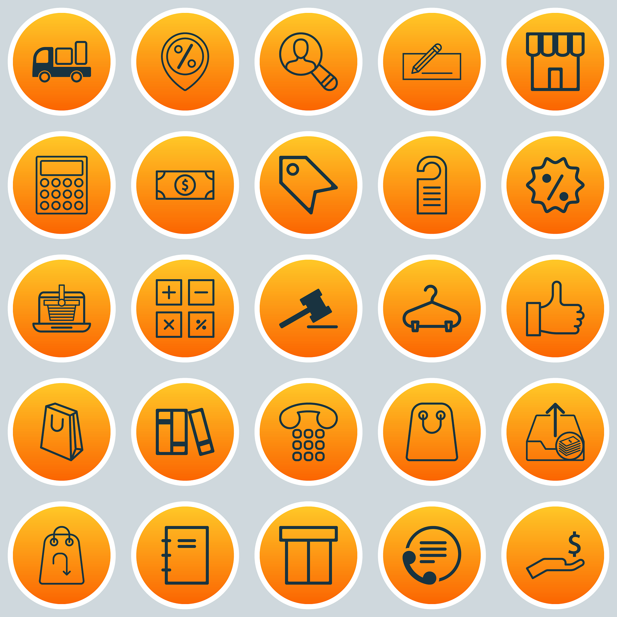 ecommerce icons set collection of peg bookshelf