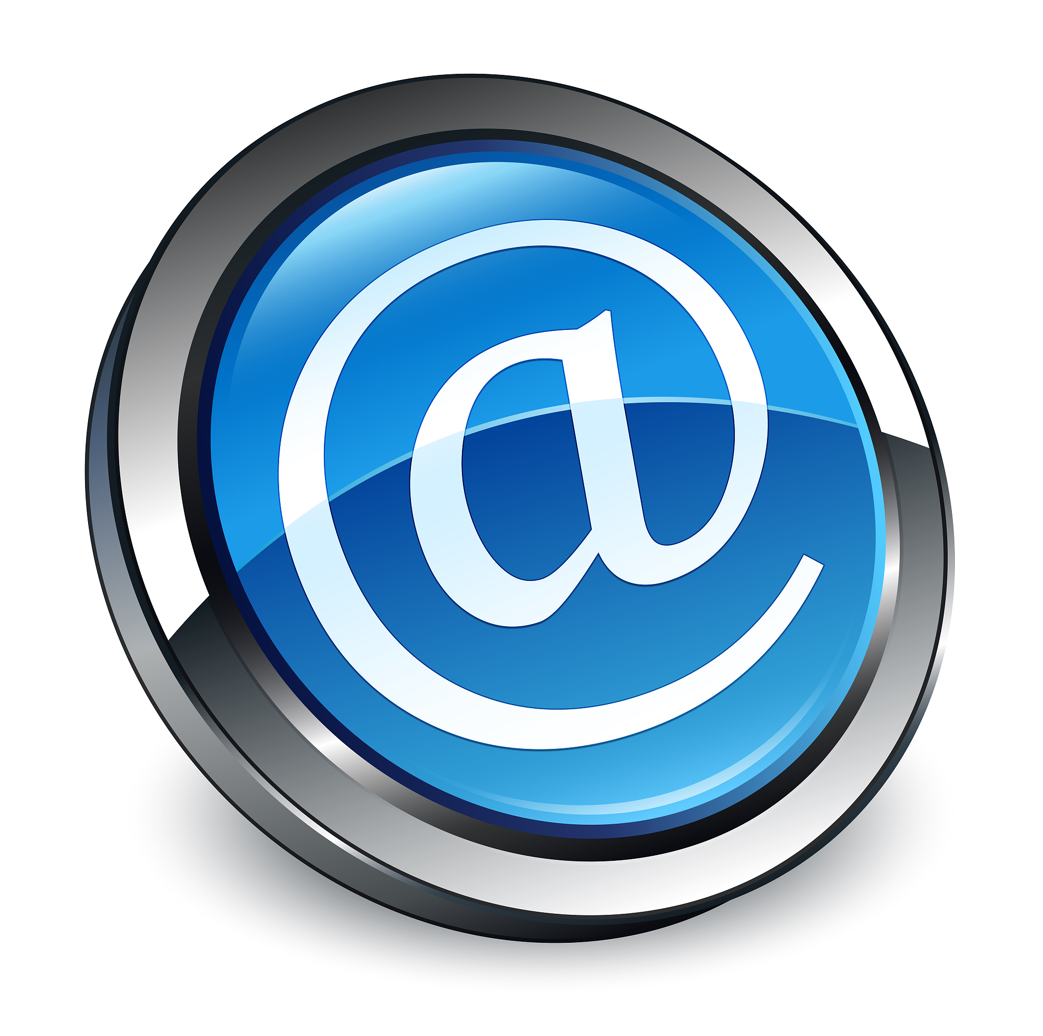 email address icon 3d blue round button