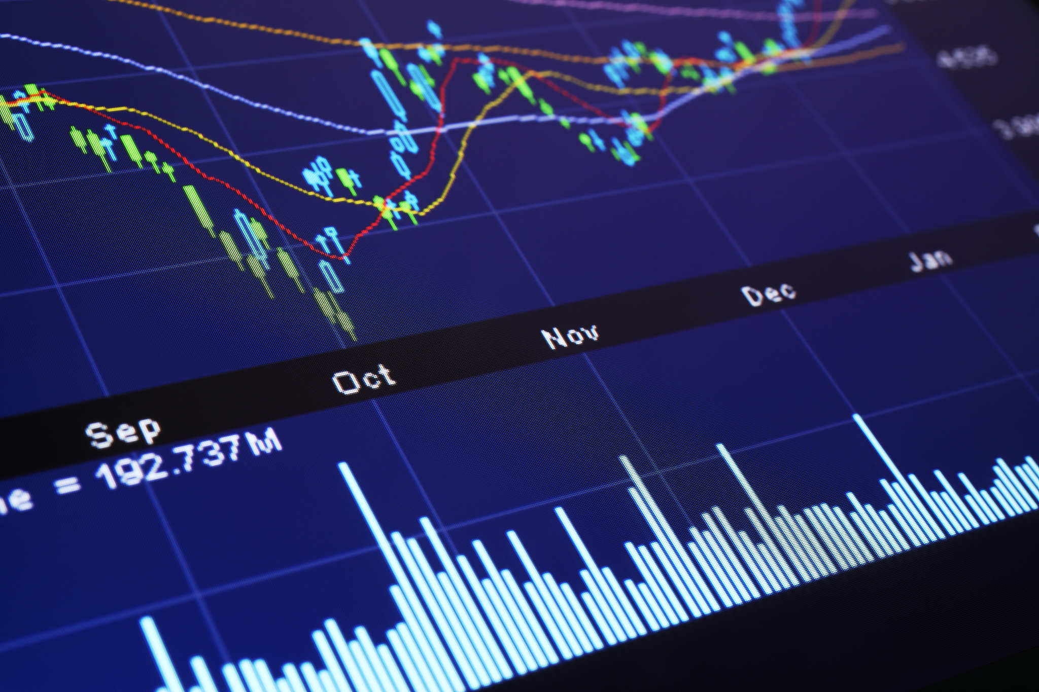 digital stock market chart
