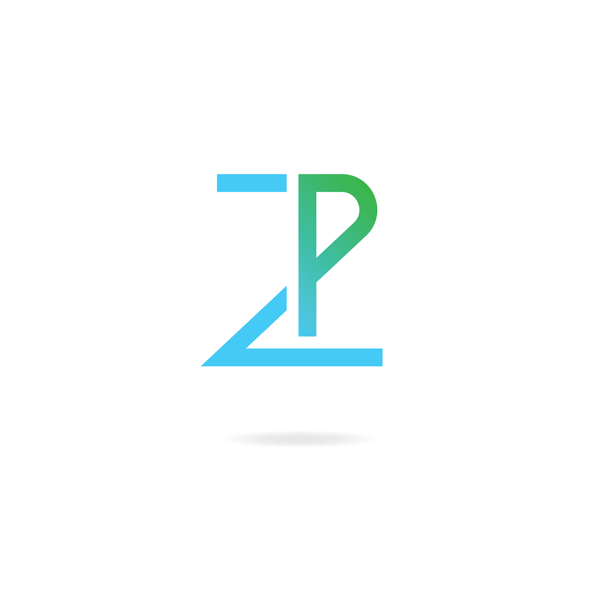 monogram letters z p logo design template