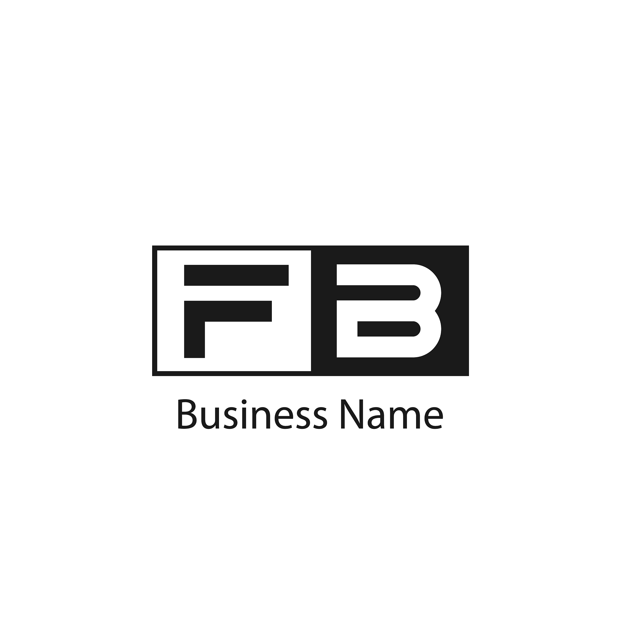 initial letter fb logo template design