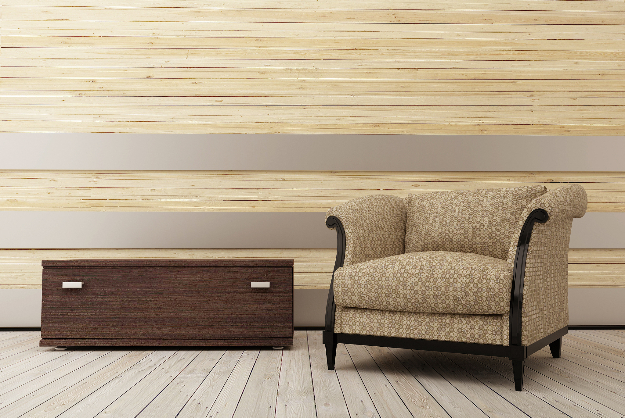 armchair in the wooden room_2