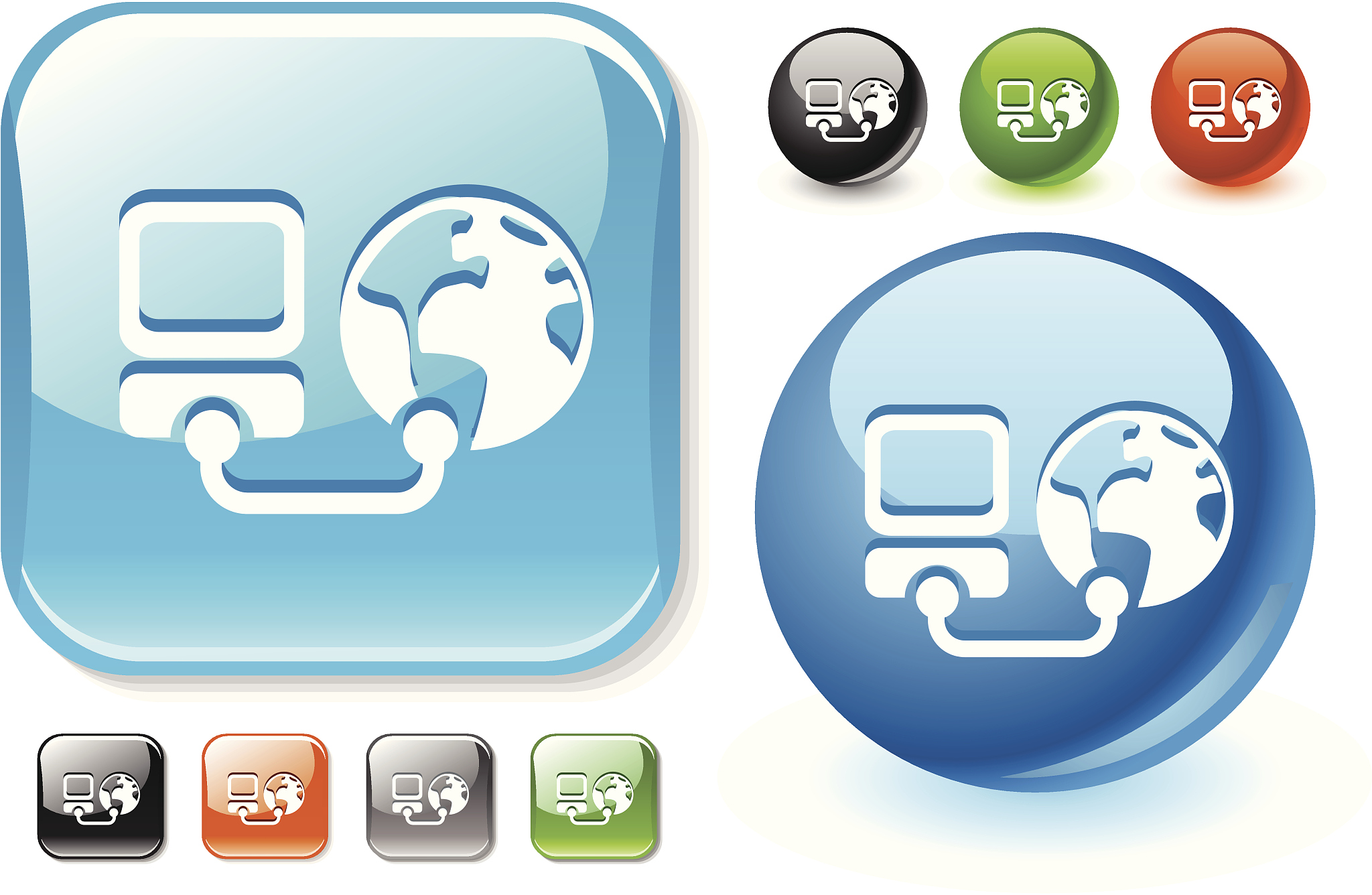 internet connection glossy icon