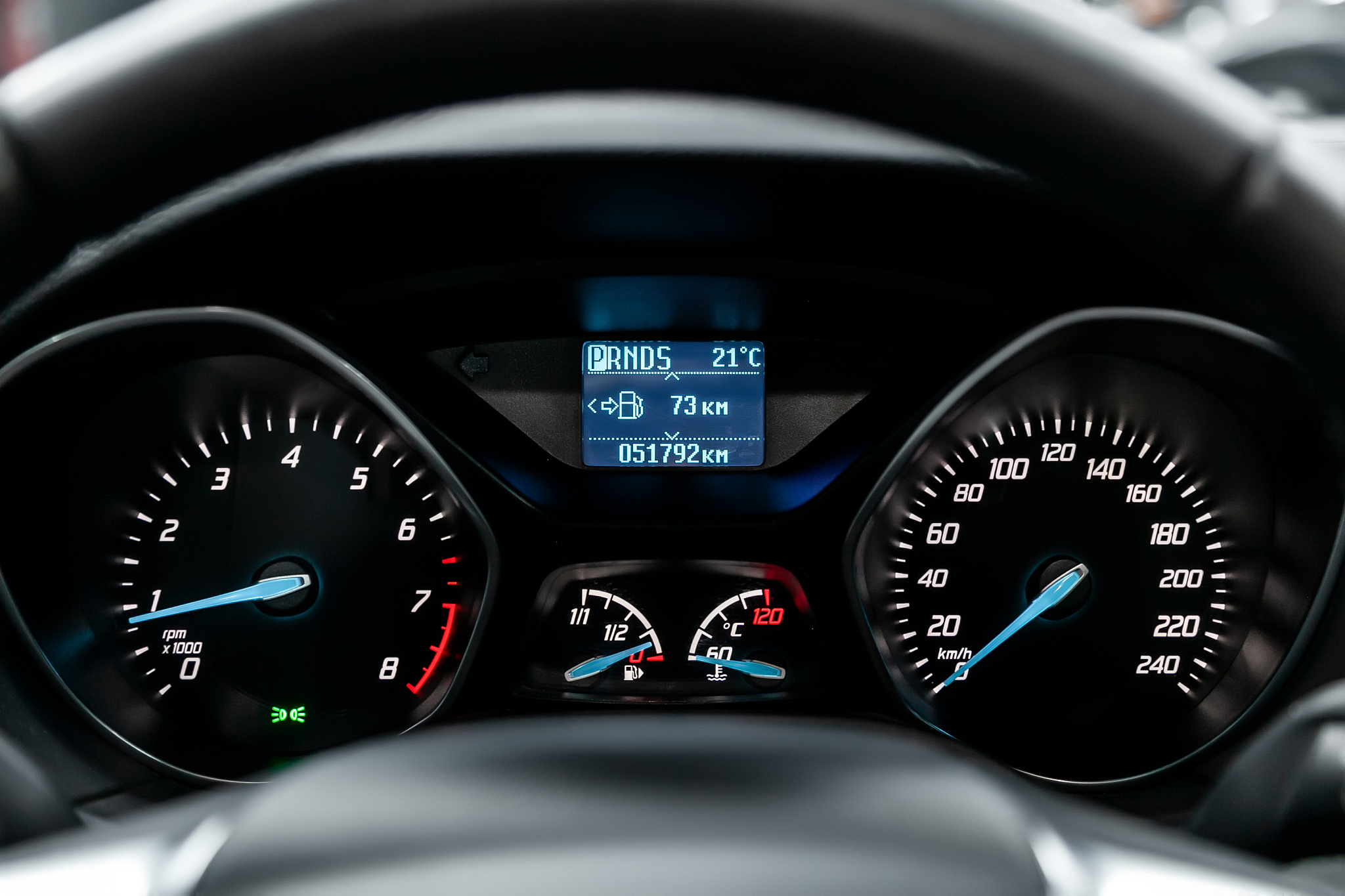 modern car interior: parts, buttons, knobs