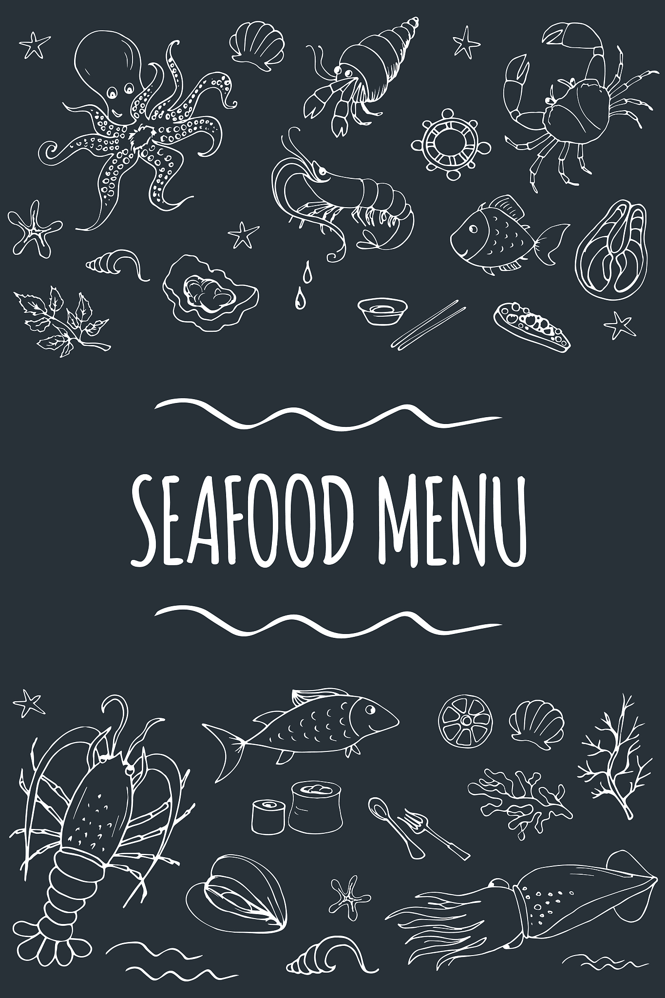 seafood menu template page