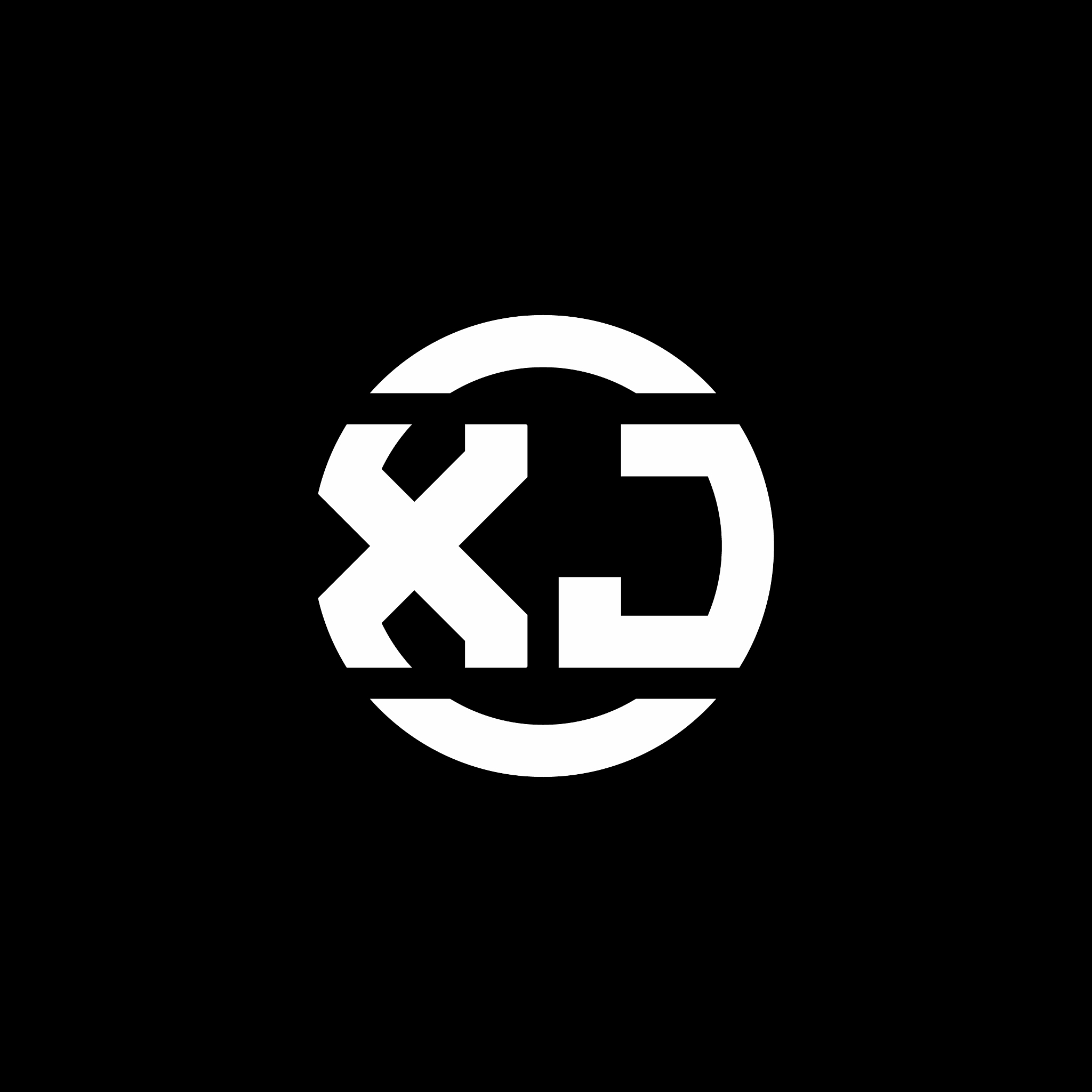 xj logo monogram isolated on circle element