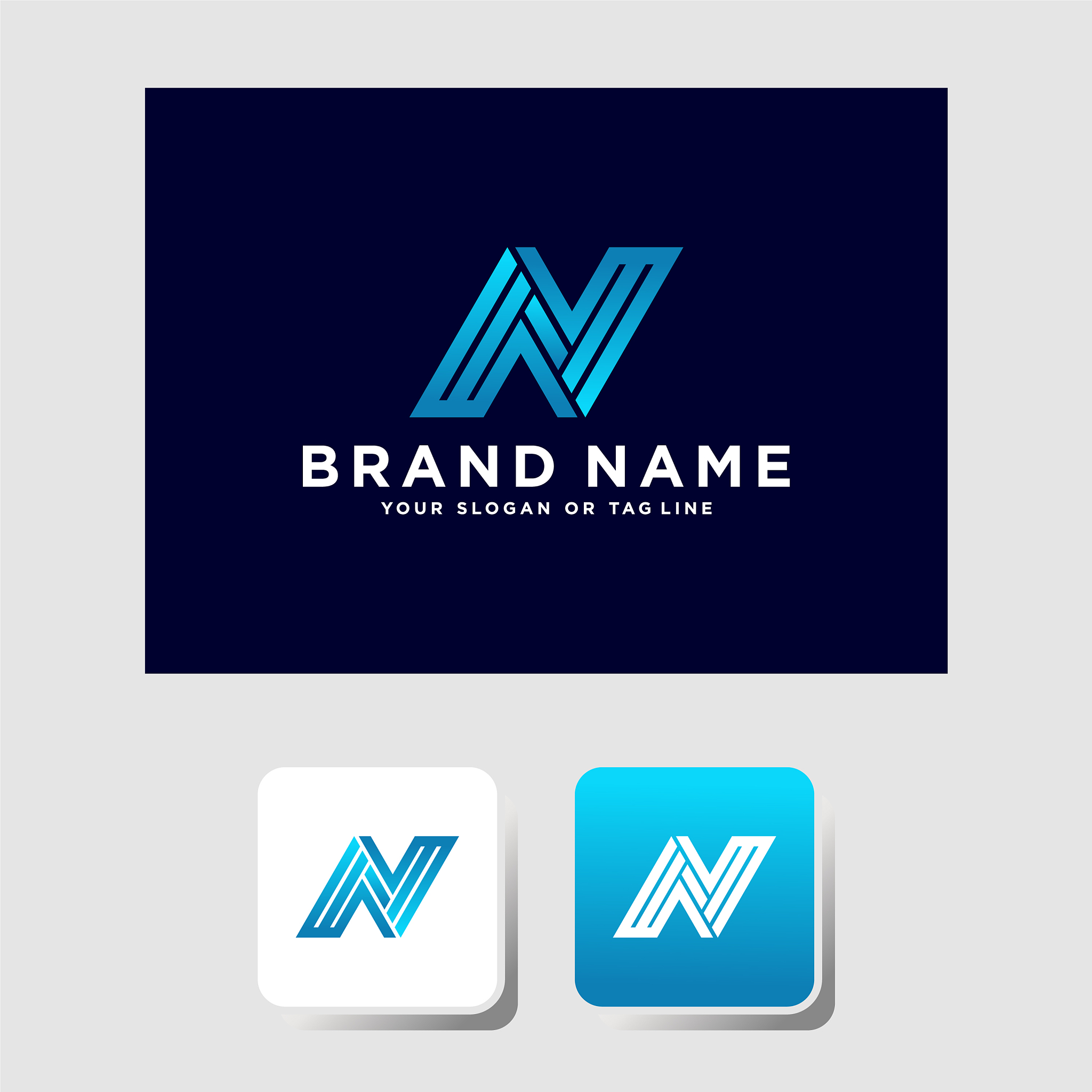 colorful logo design letter n
