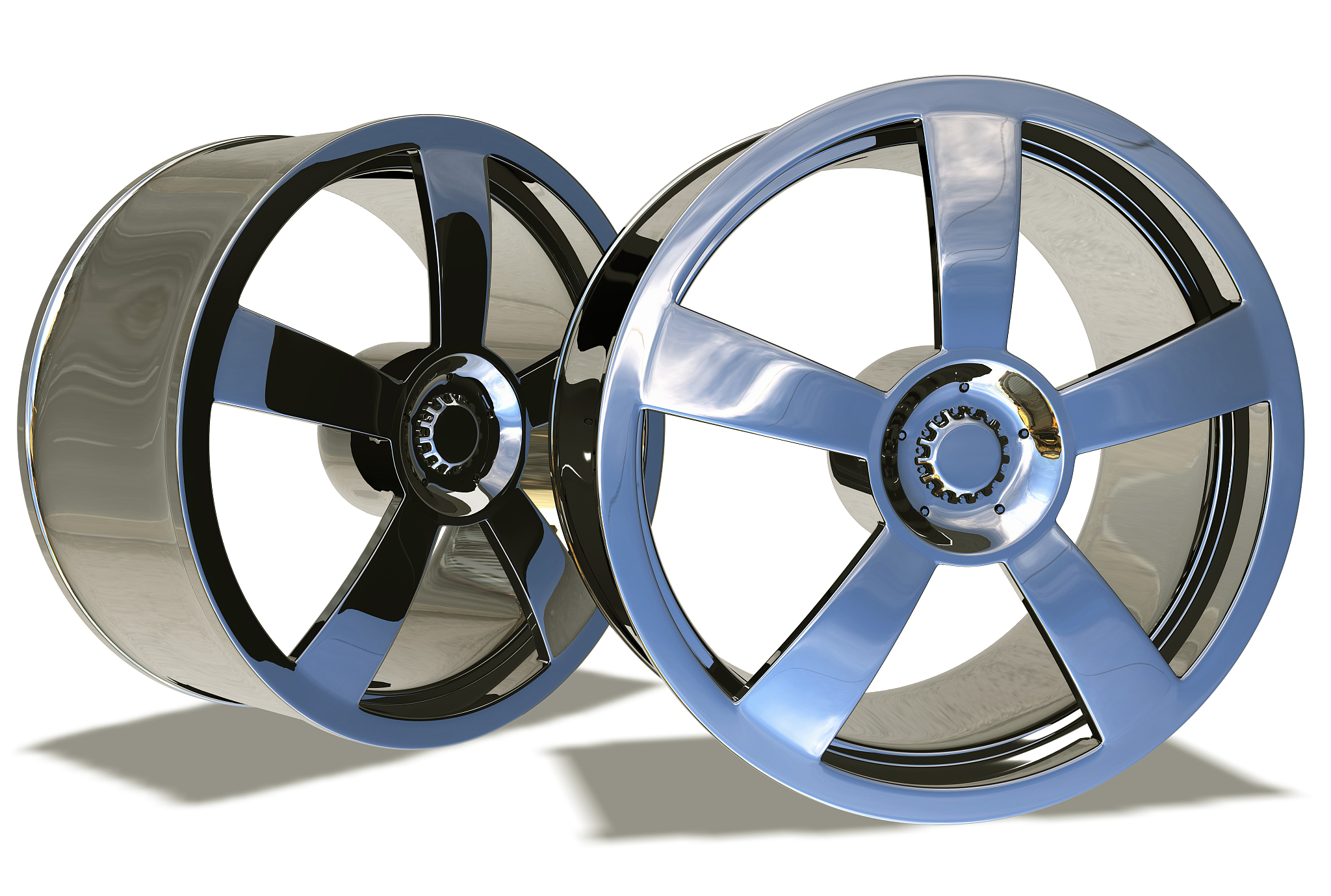 two alloy car rims
