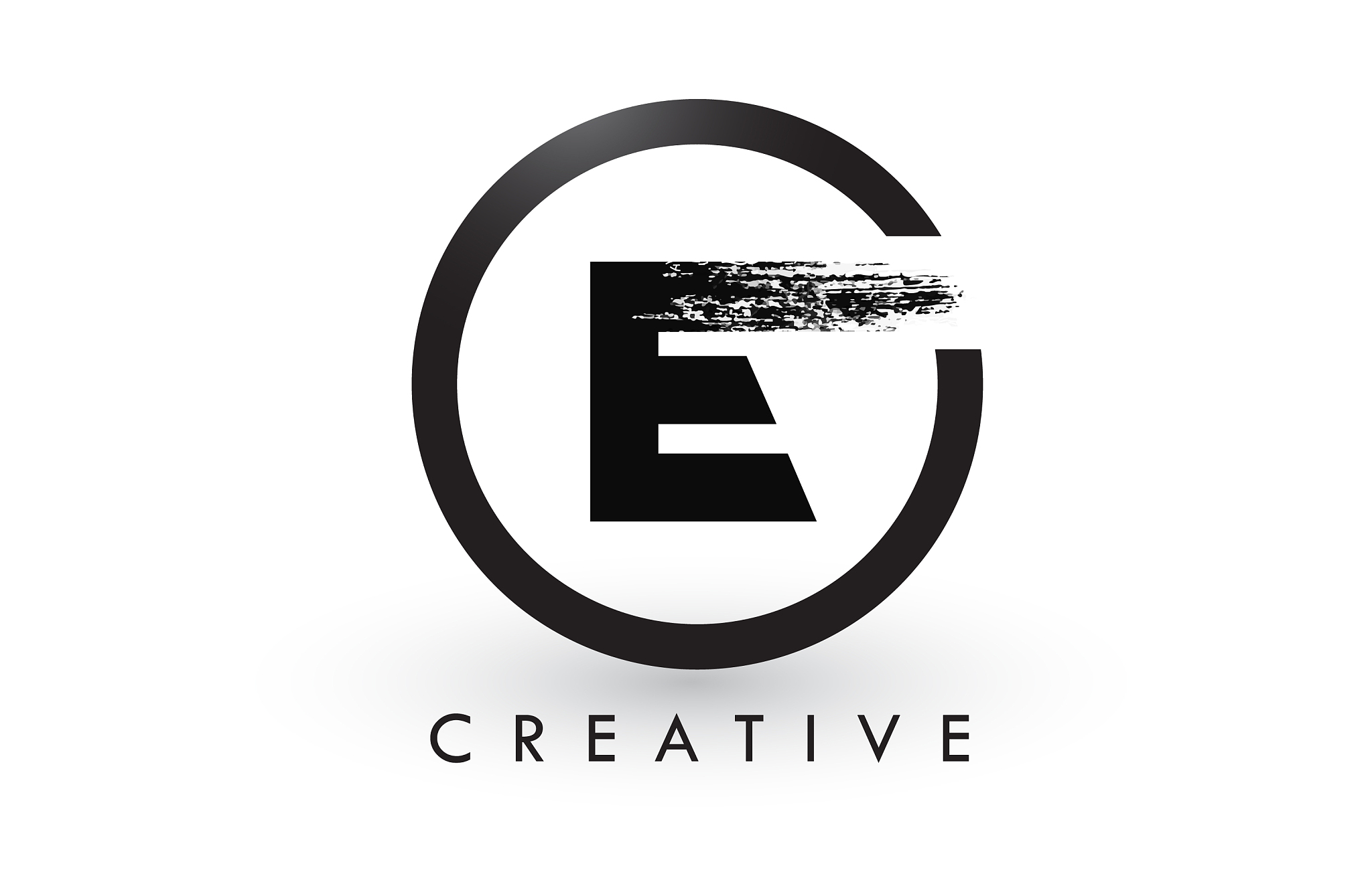 e brush letter logo design creative brushed