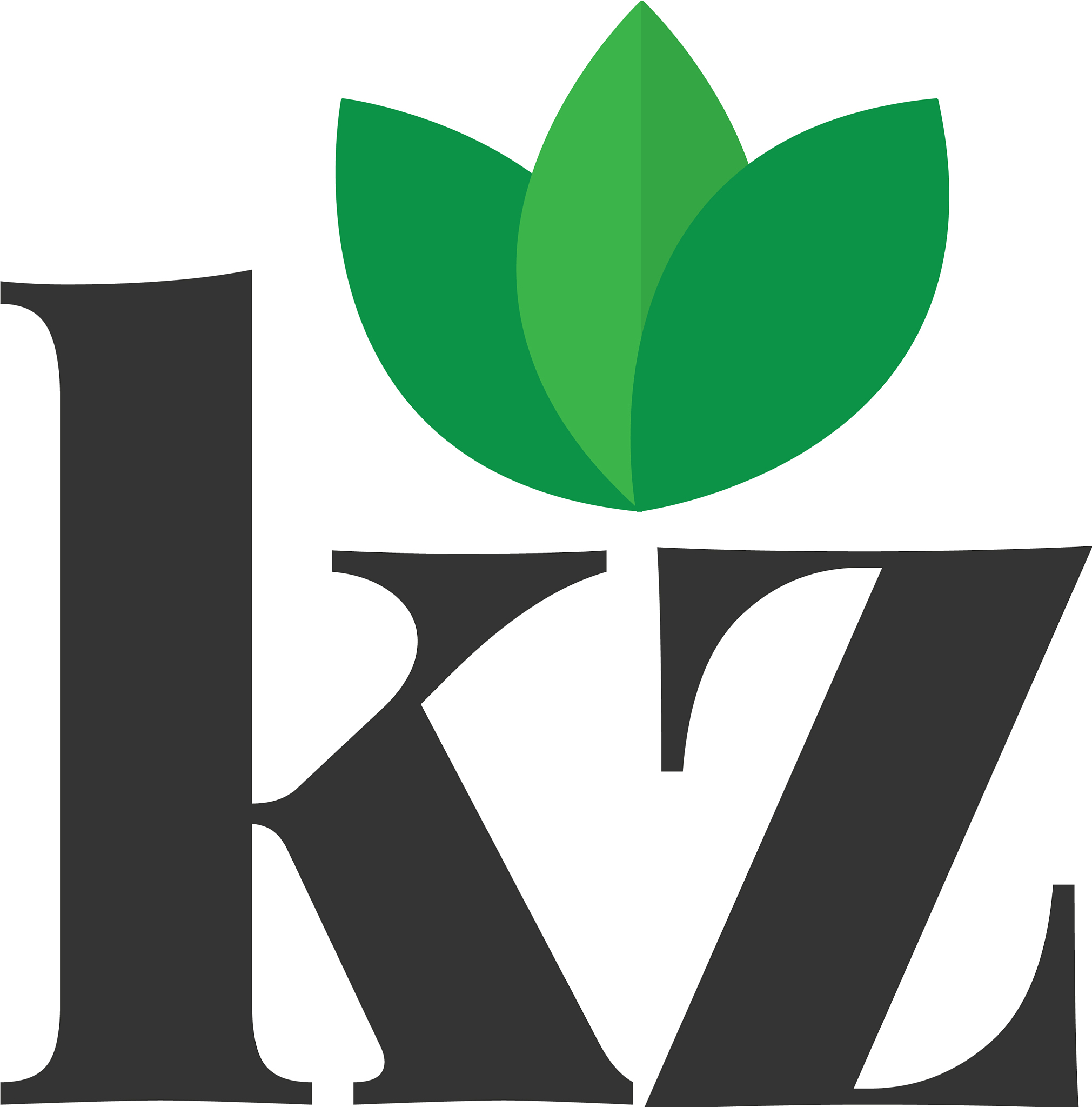 initial letter kz green leaf logo design template