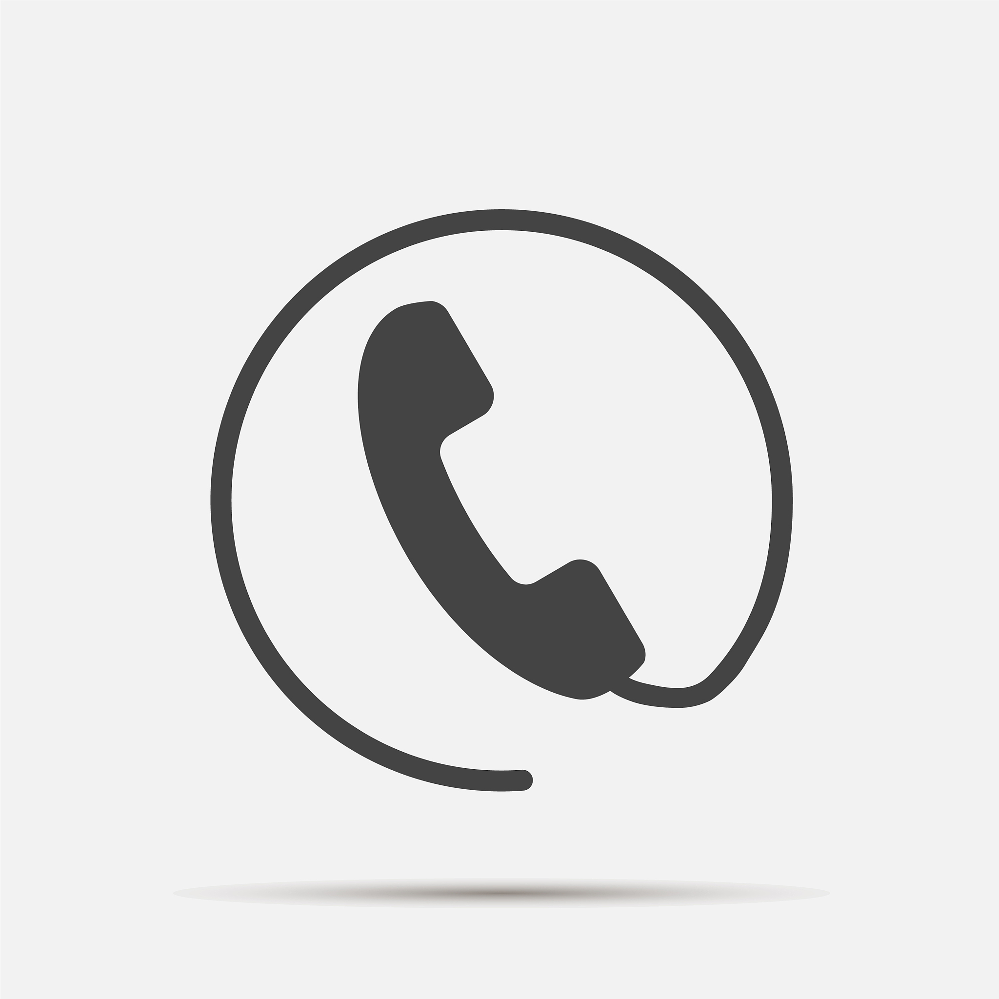 phone icon on flat style handset with shadow easy