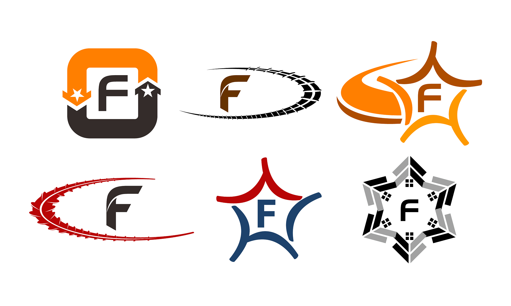 logotype f modern template set