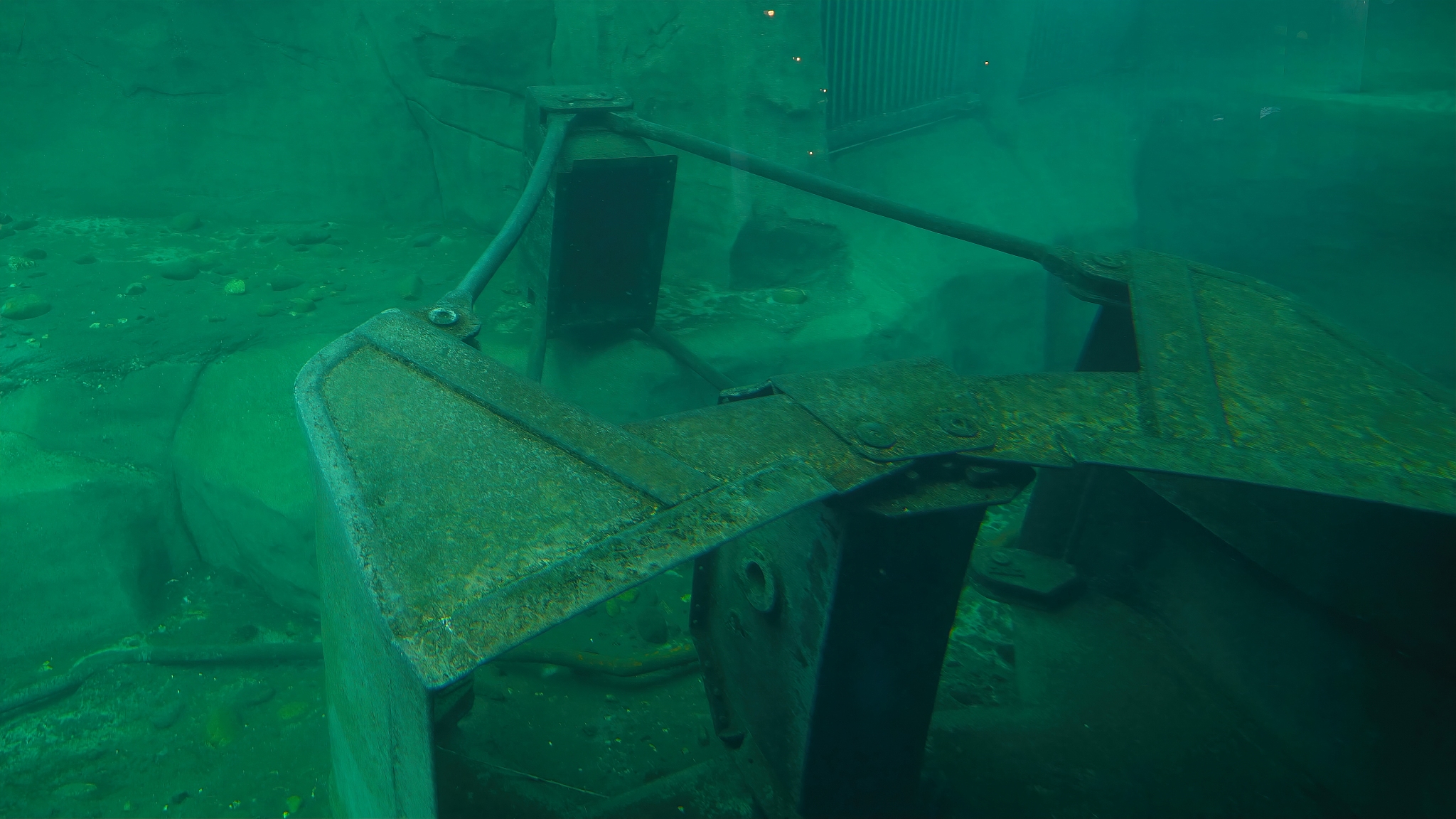 lots of metal debris found underneath the water