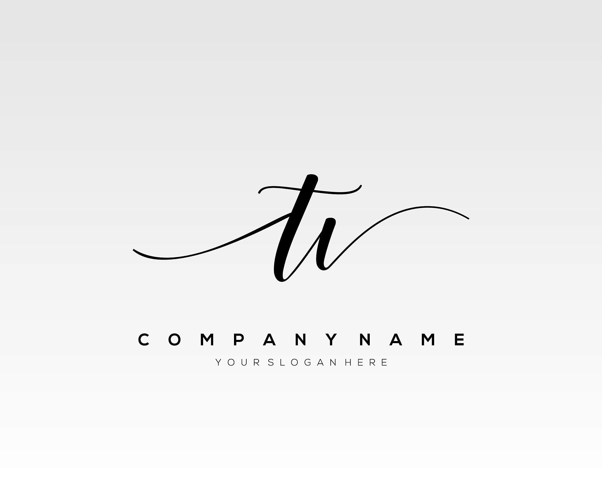 tv initial letter handwriting logo hand drawn