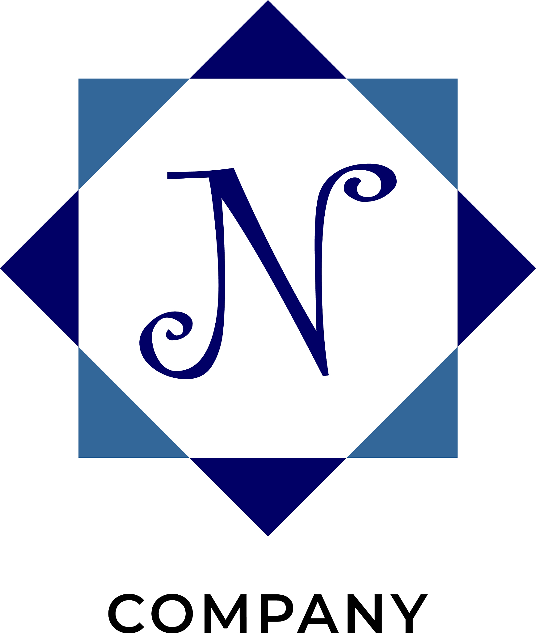 letter n alphabetic logo design template