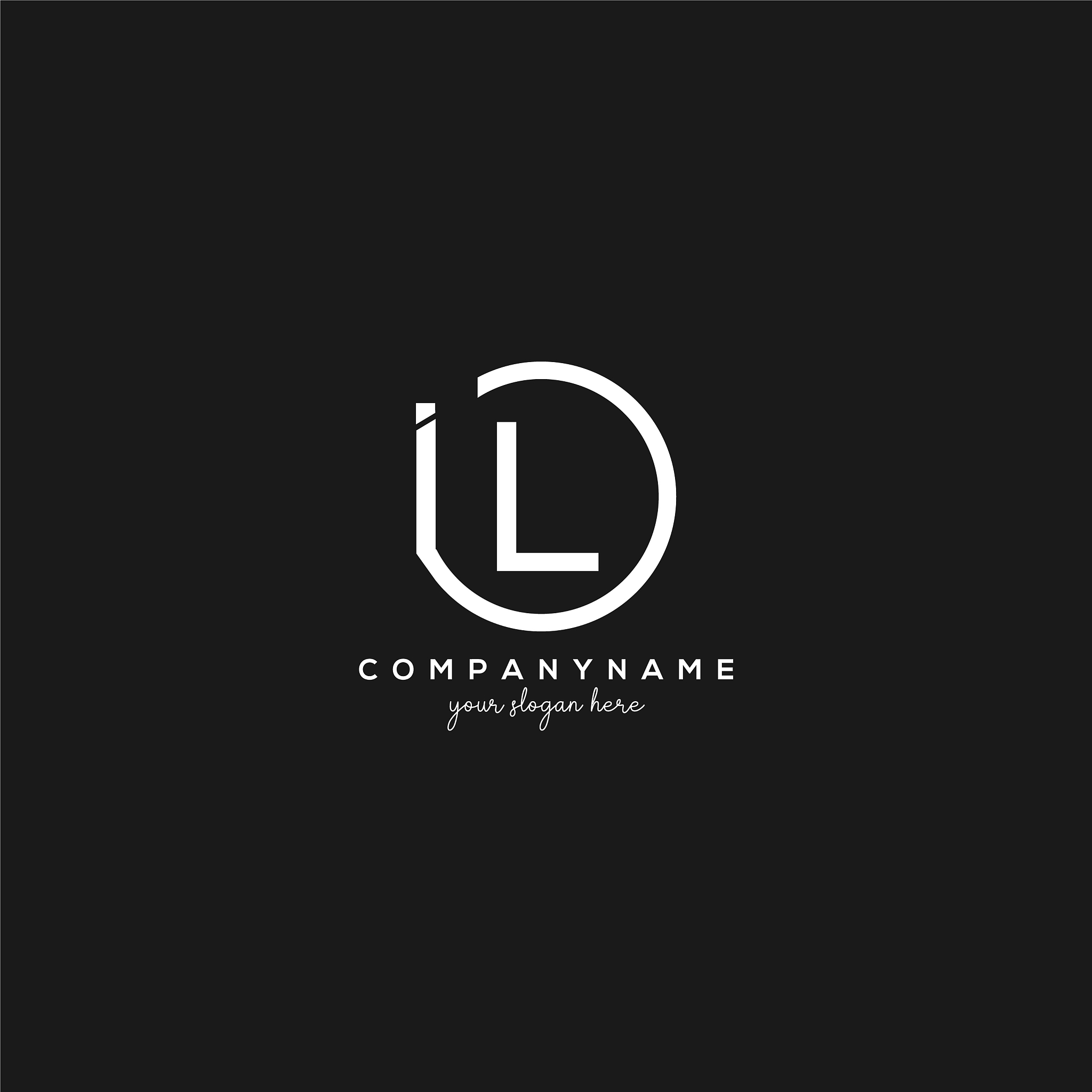 initial il letter logo with circle template