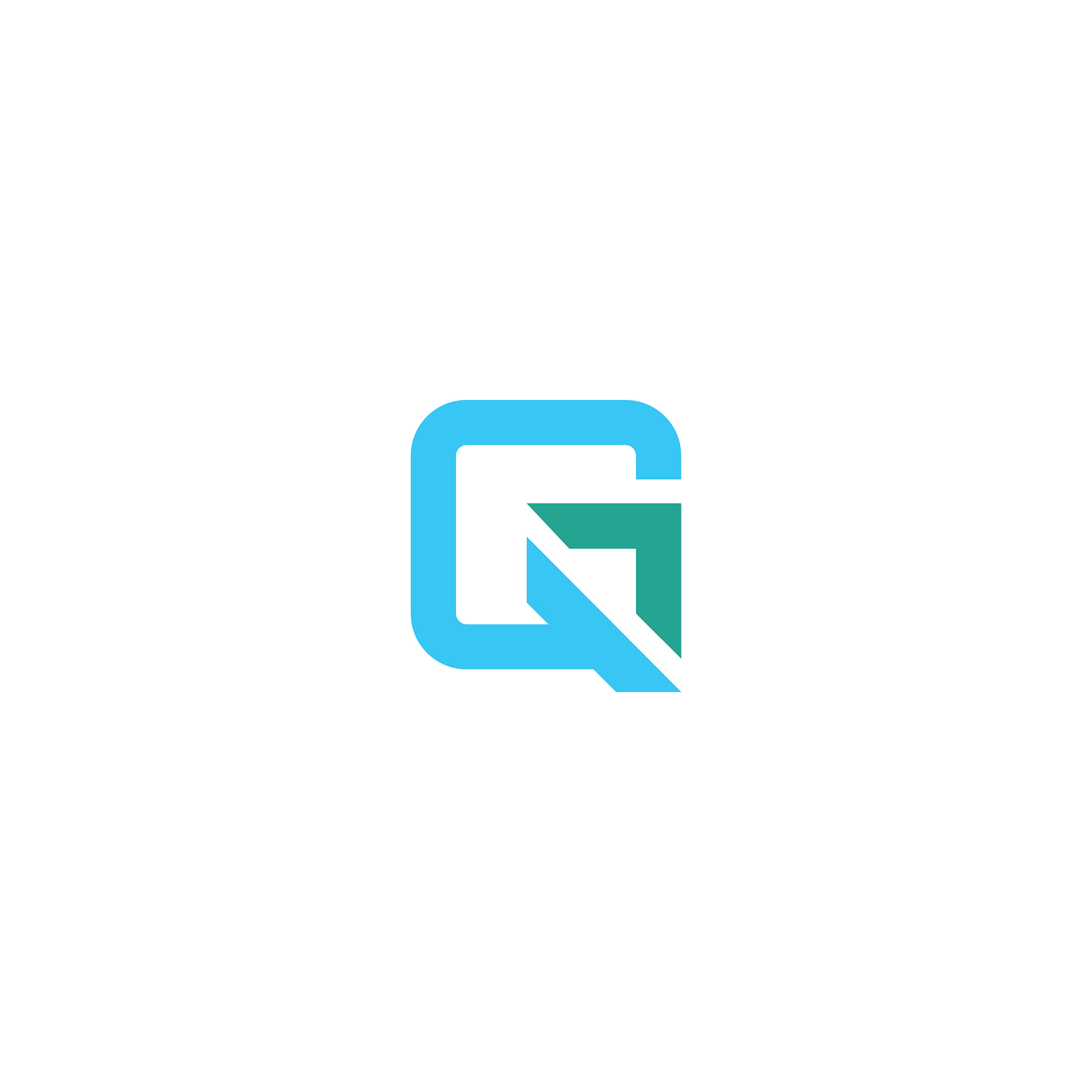 initial letter qg or gq logo design template