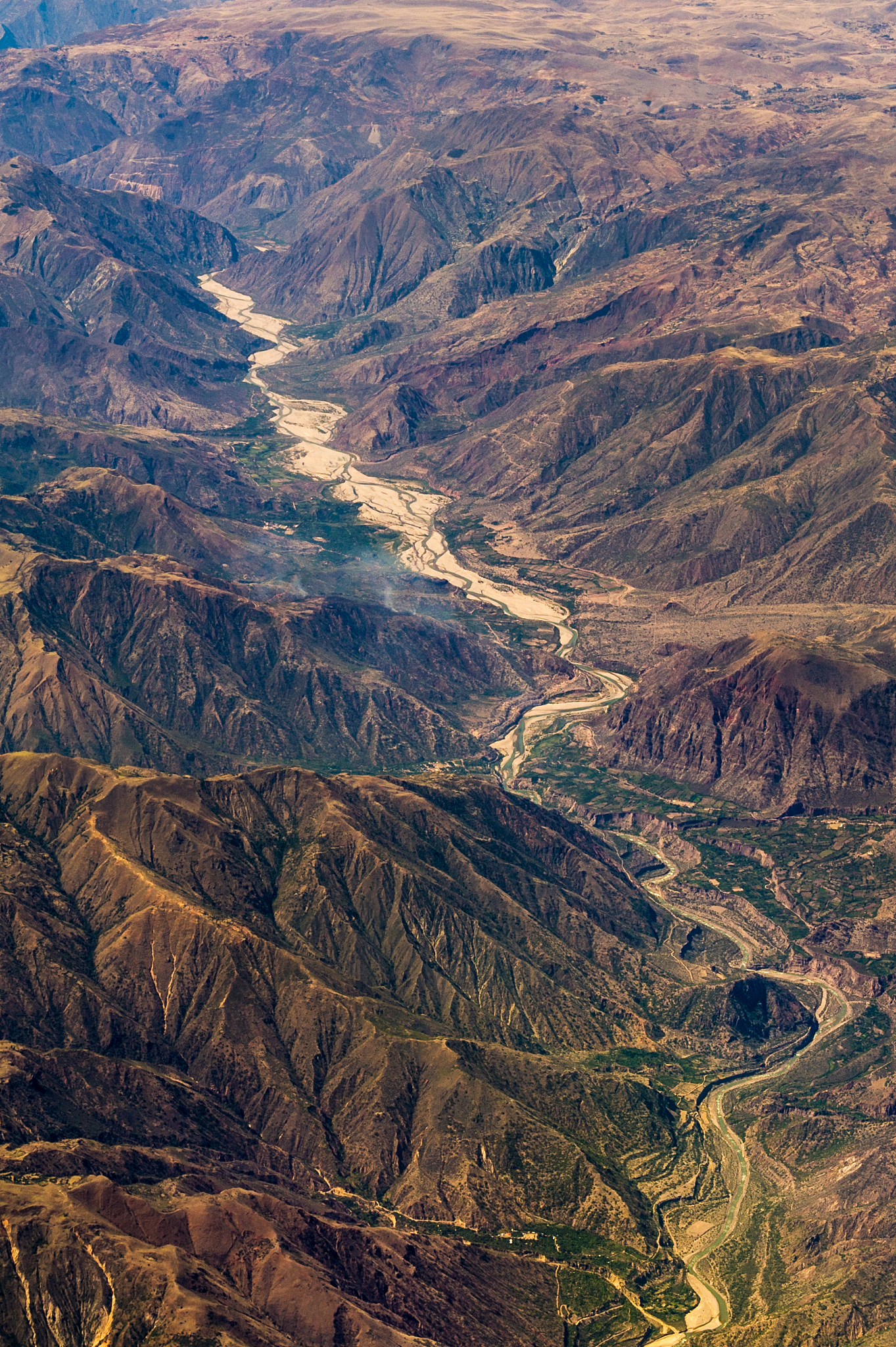 aerial view of the mountains of peru