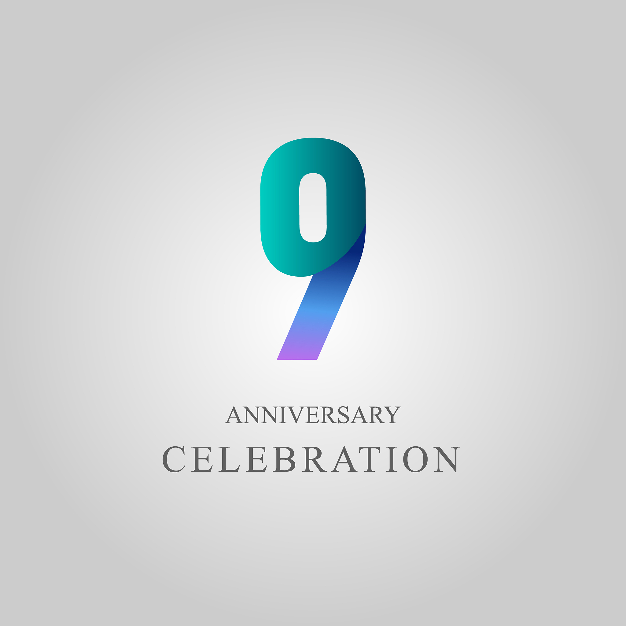 9 year anniversary celebration template design