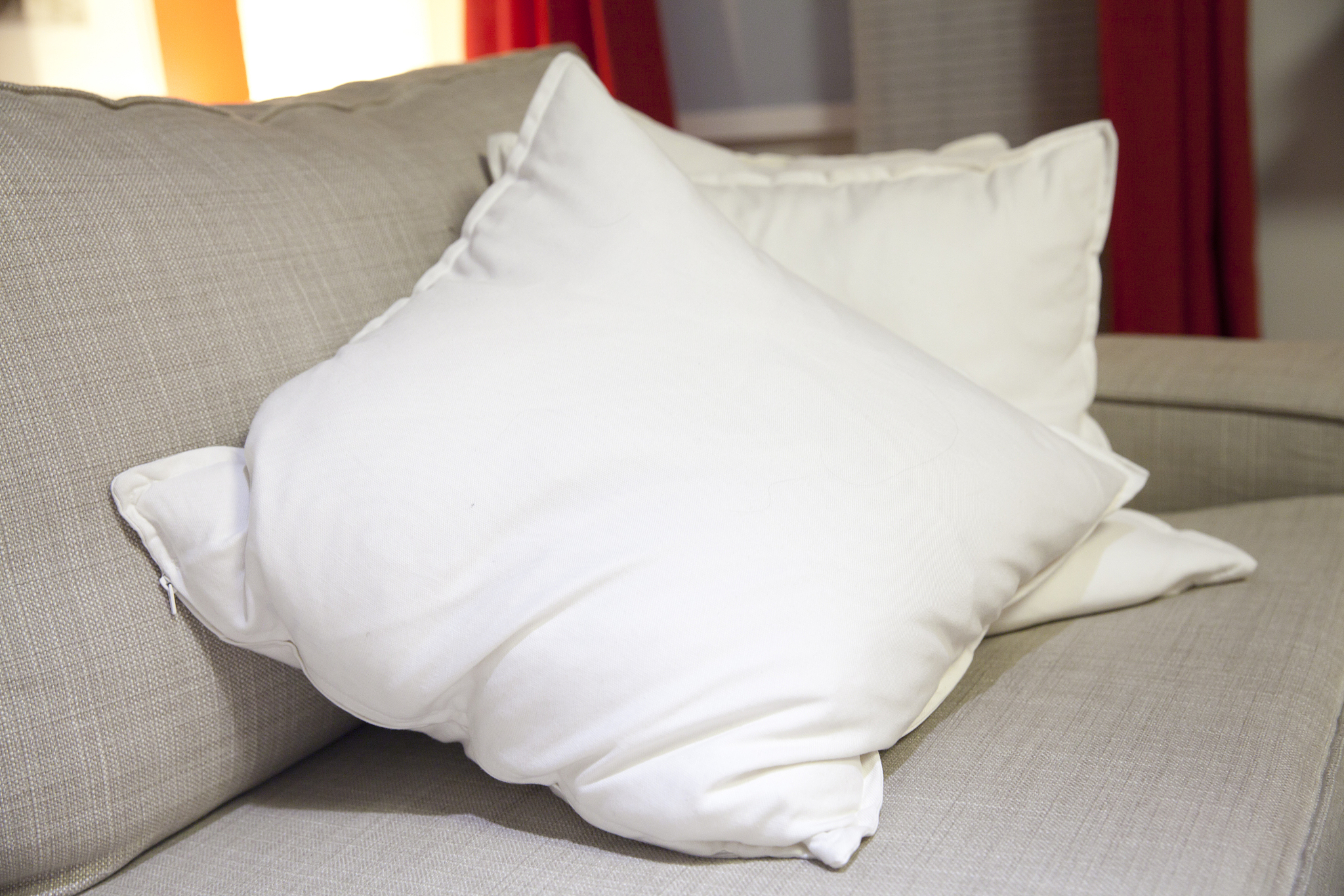 cushions on the sofa
