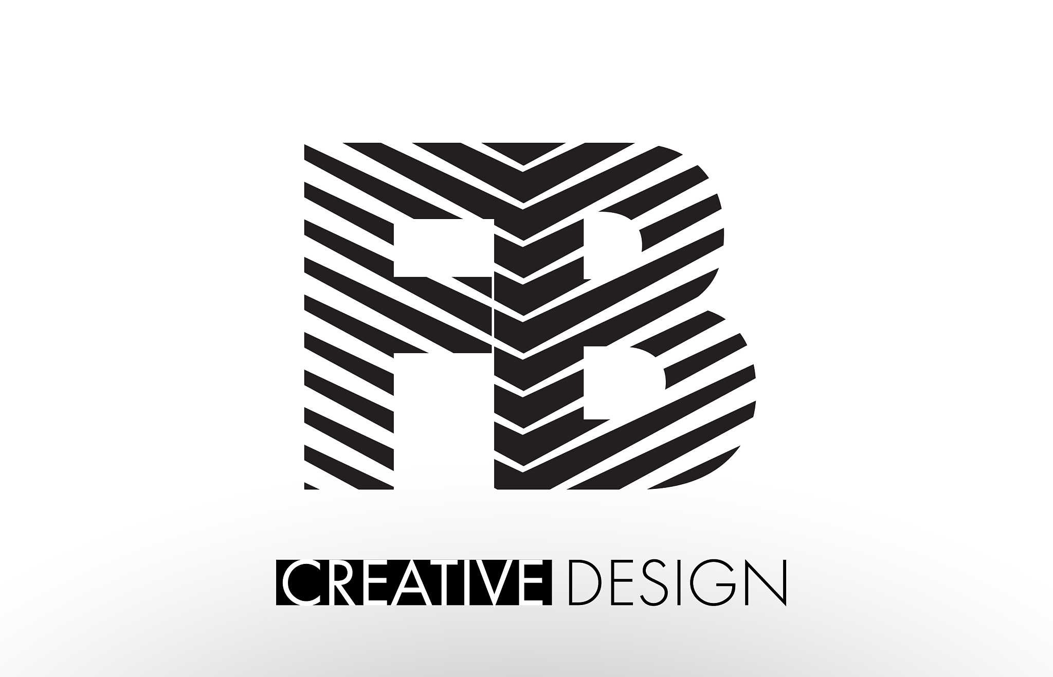 fb f b lines letter design with creative elegant