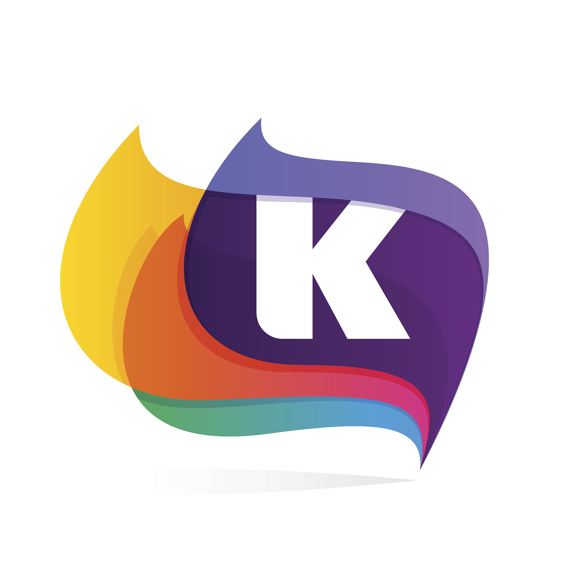 letter k in feather or flags icon.