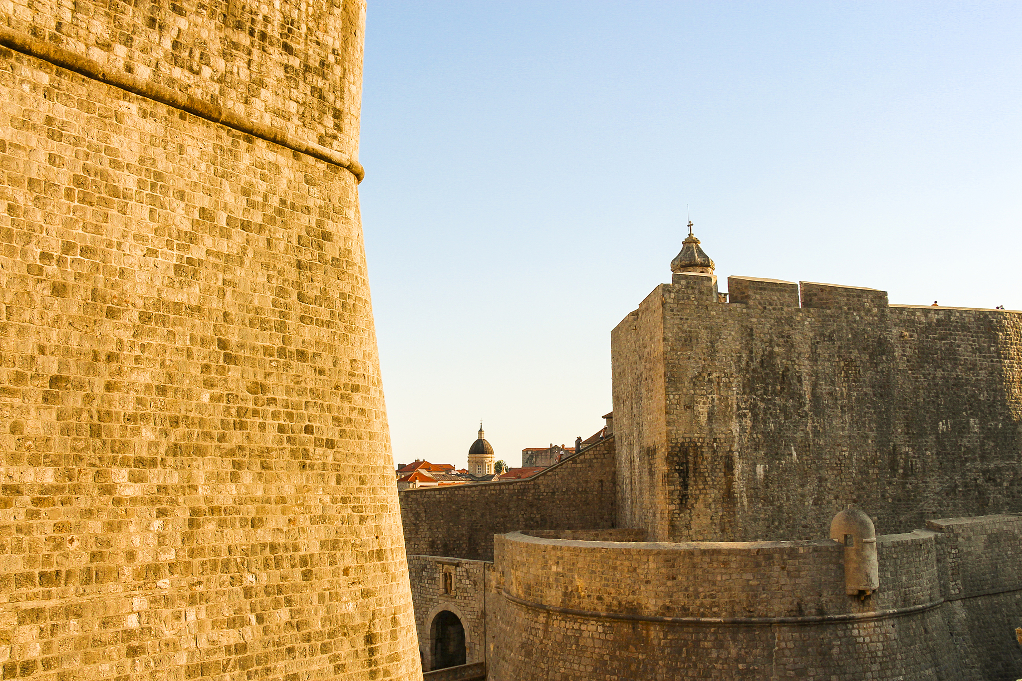 walls of dubrovnik run almost 2 kilometres around the old city