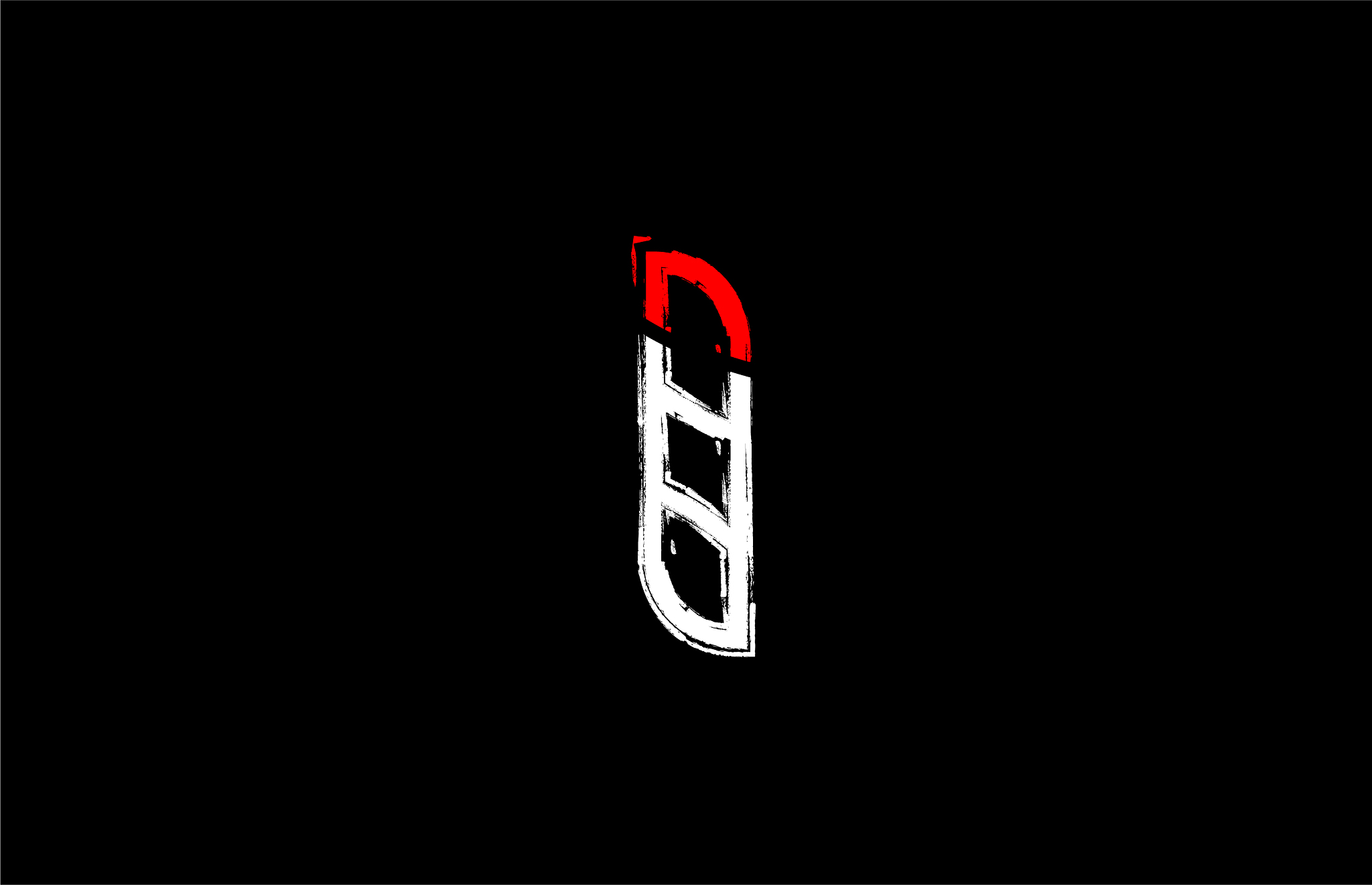 grunge white red black alphabet letter i logo