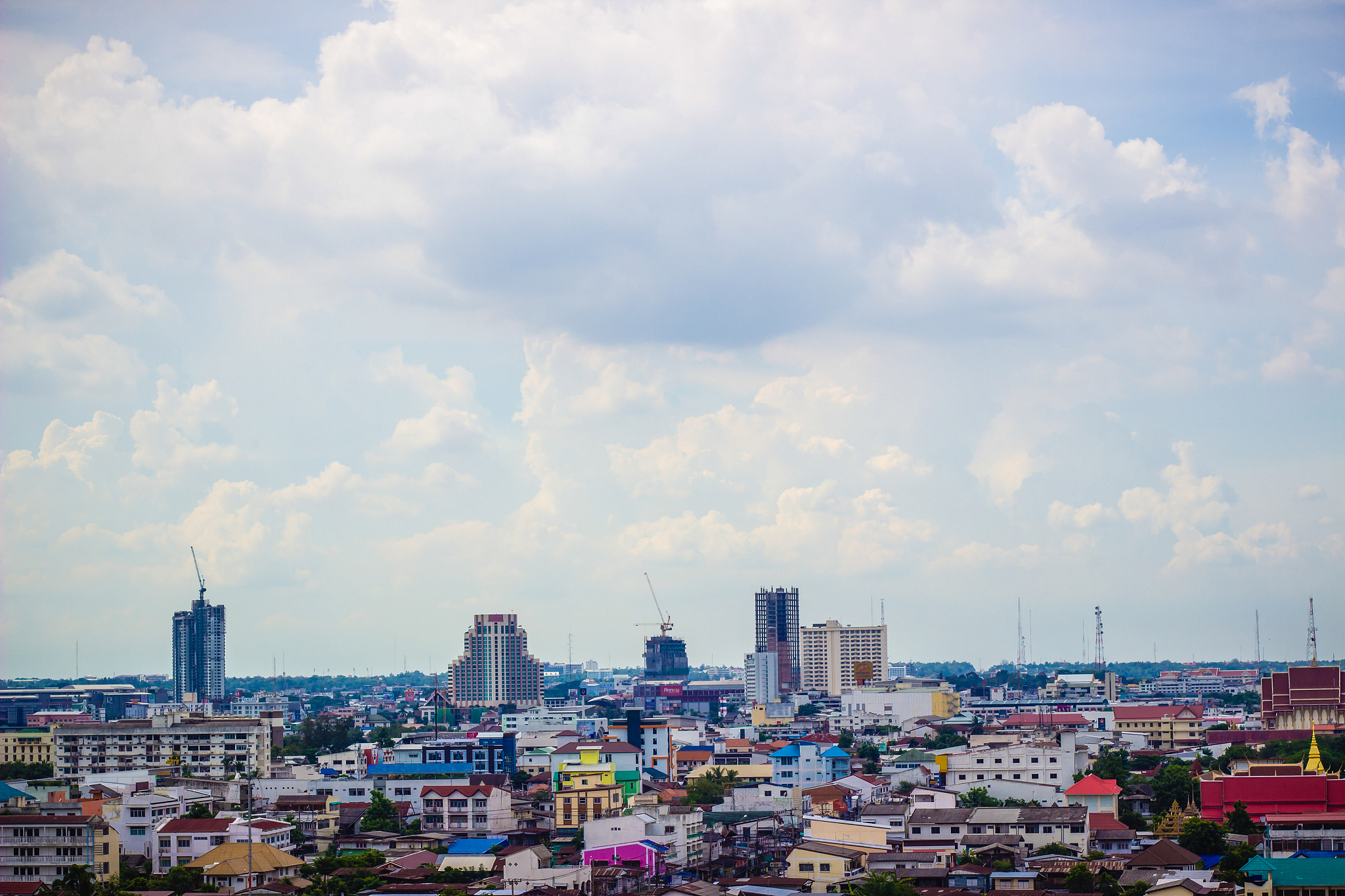 blurred abstract background of cityscape growth.thailand.
