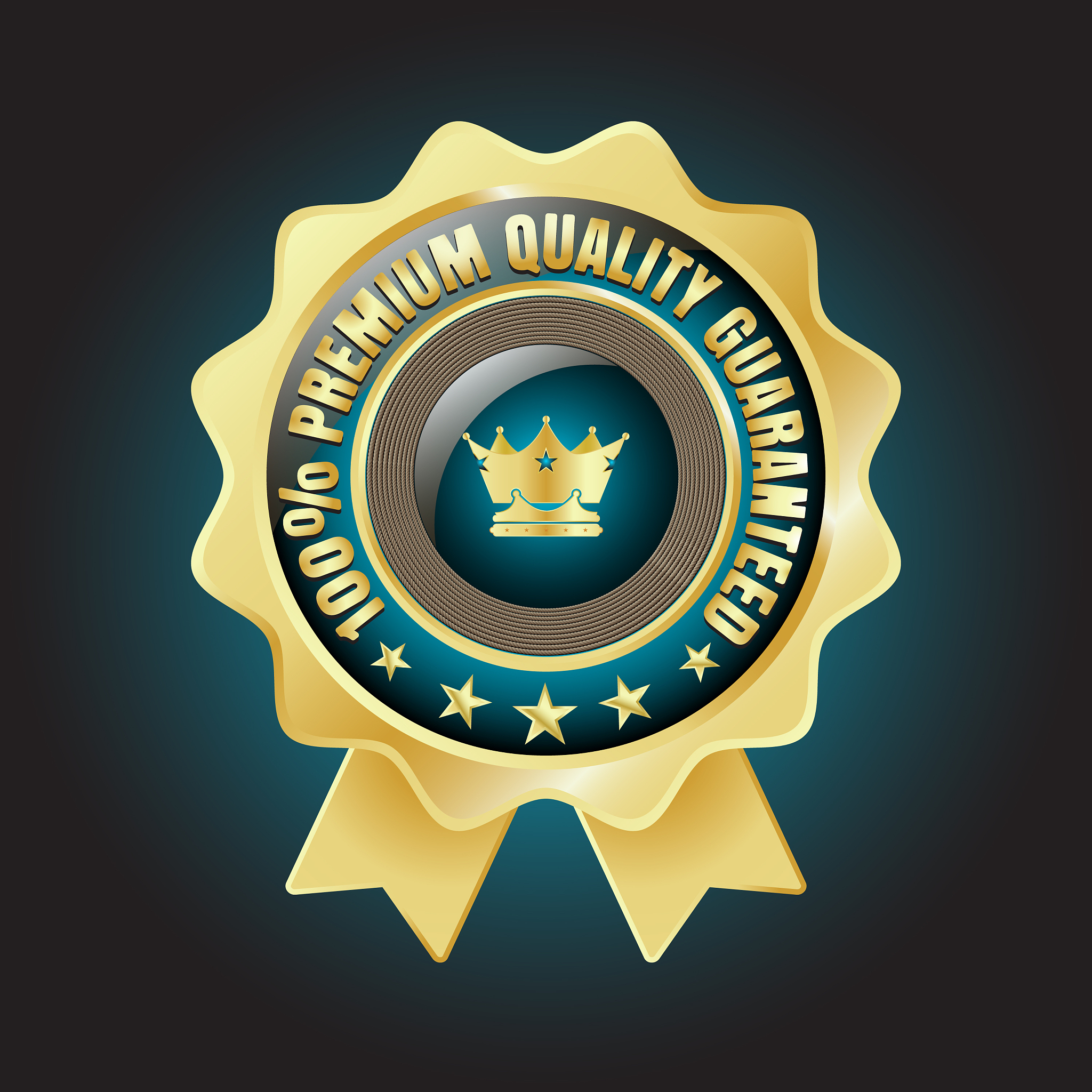 golden premium quality badge