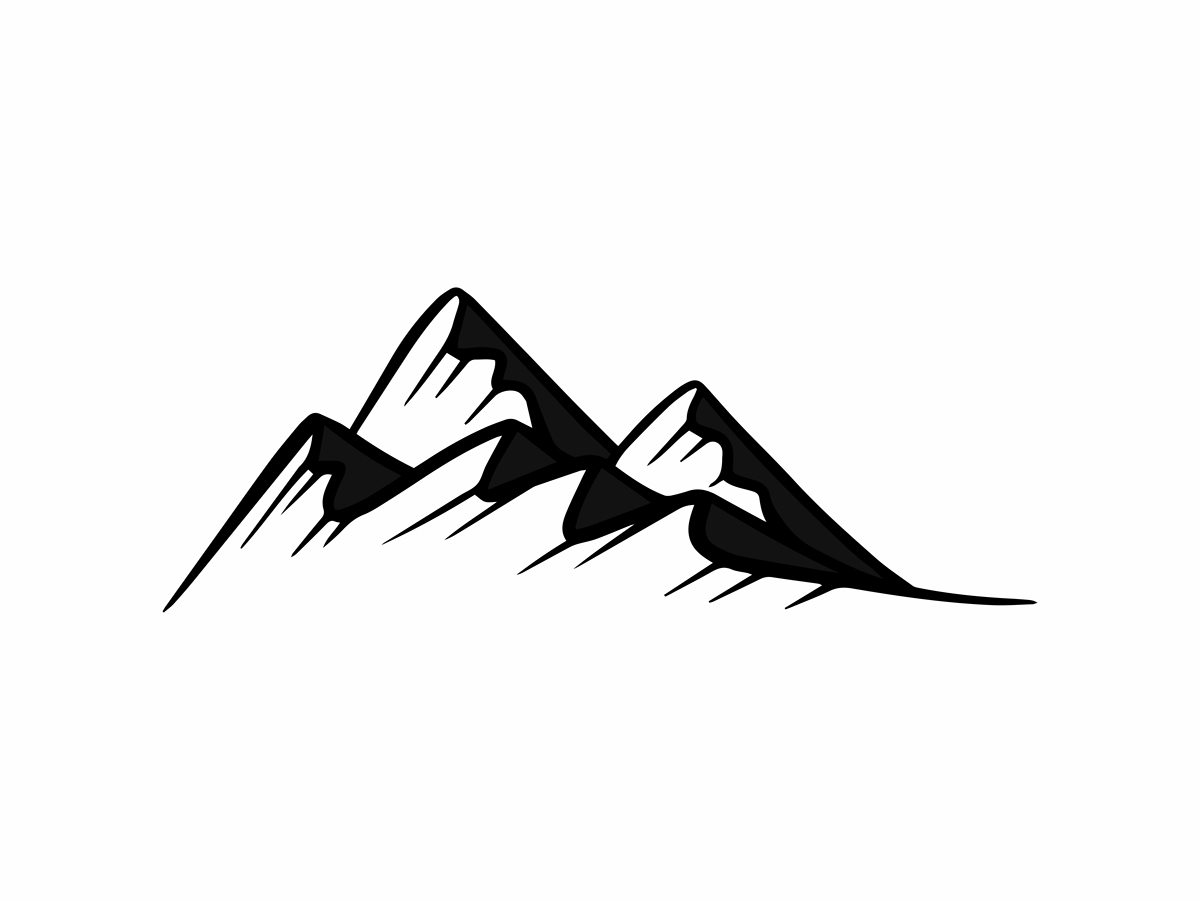 山脉线条艺术手绘