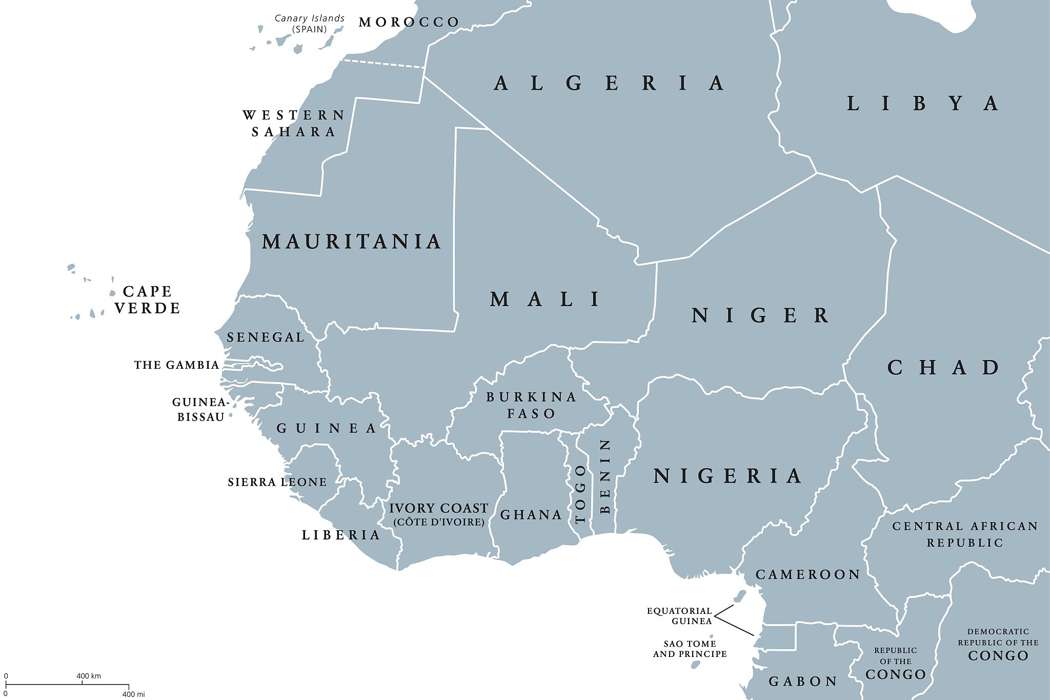 west africa region political map