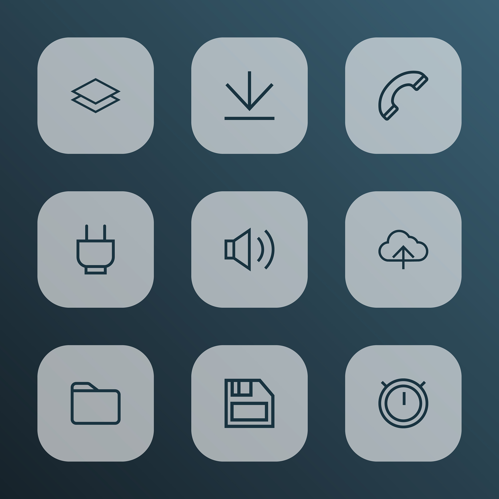 interface icons line style set with second meter