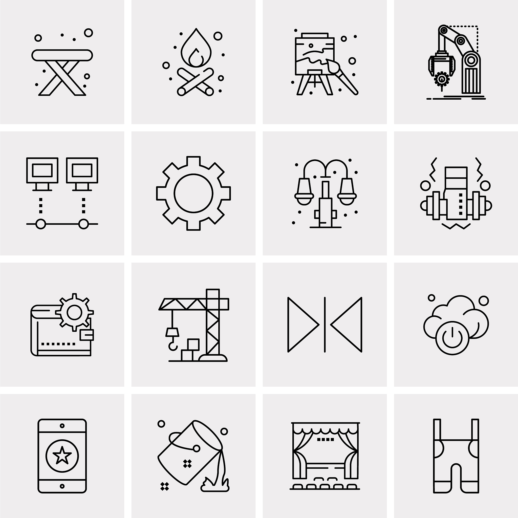 set 16 universal icons business