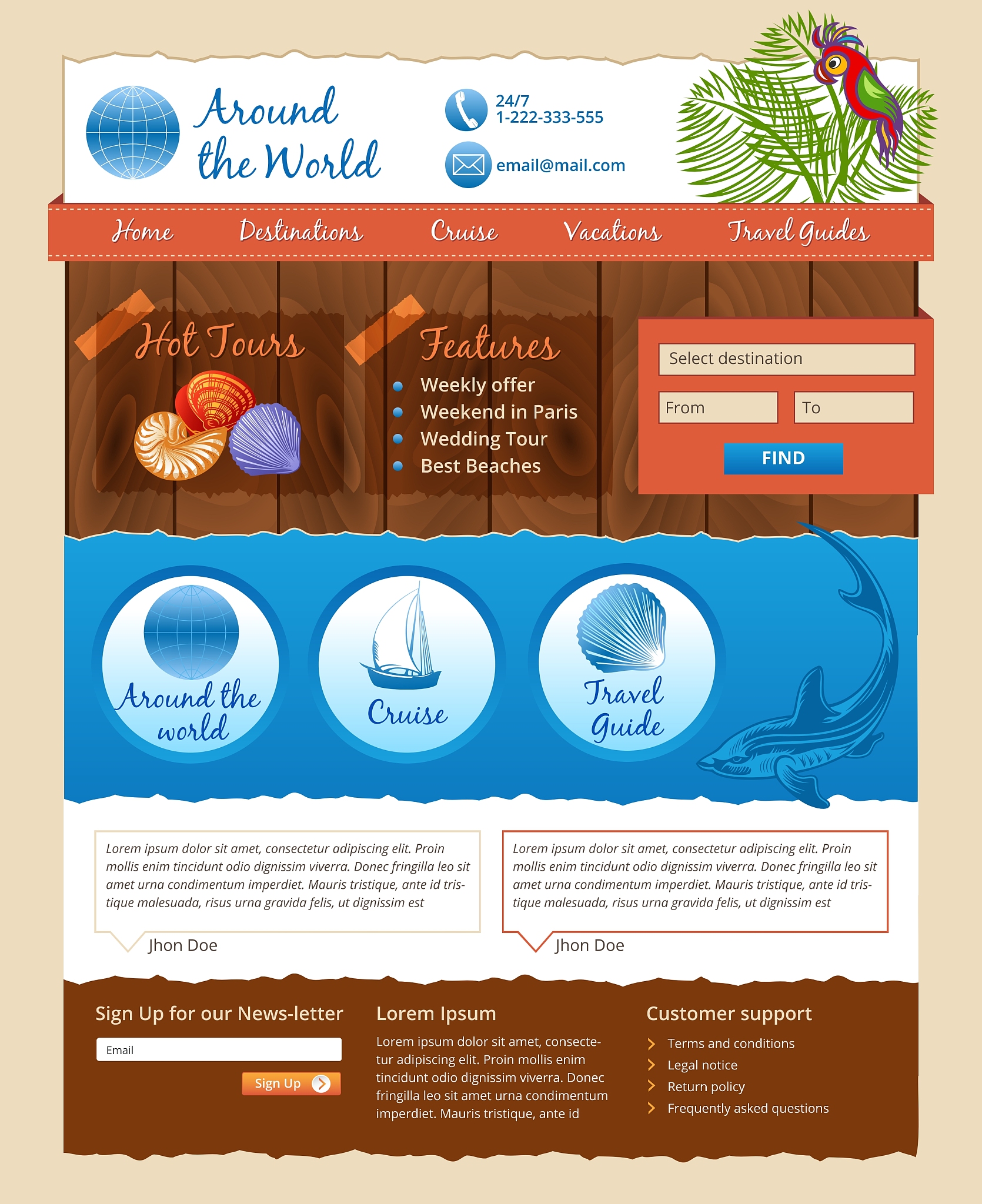 template for travel website
