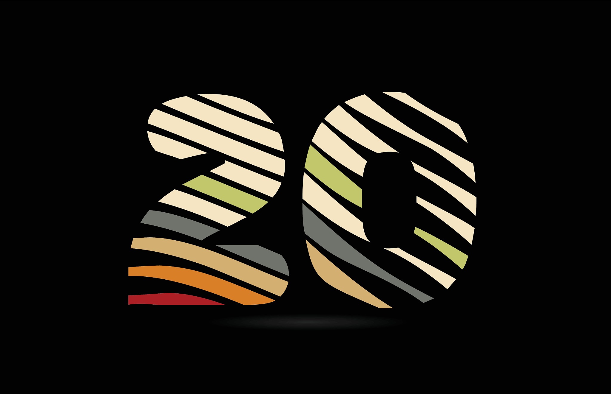 number 20 logo icon design typography