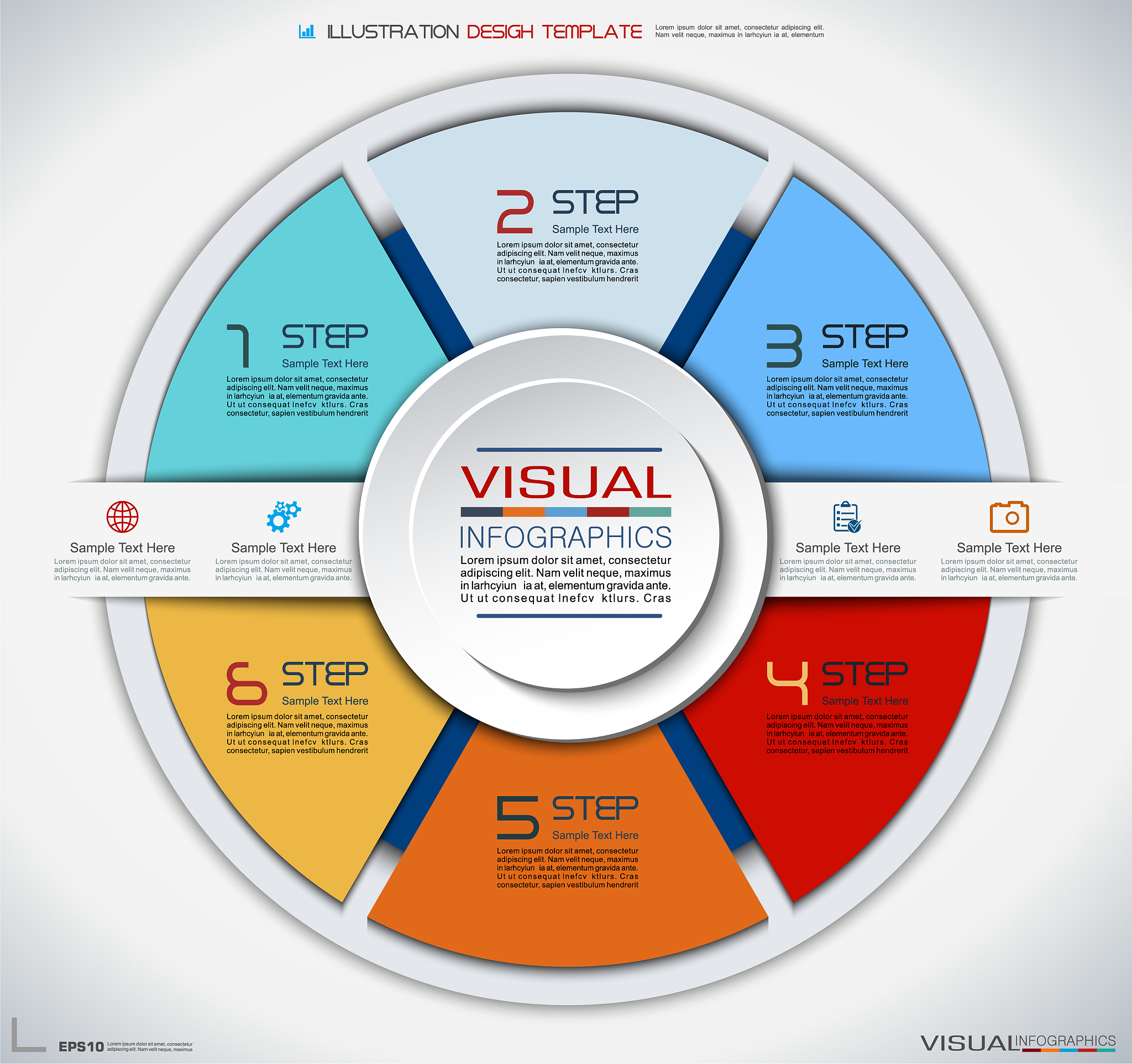 business infographics in circle style