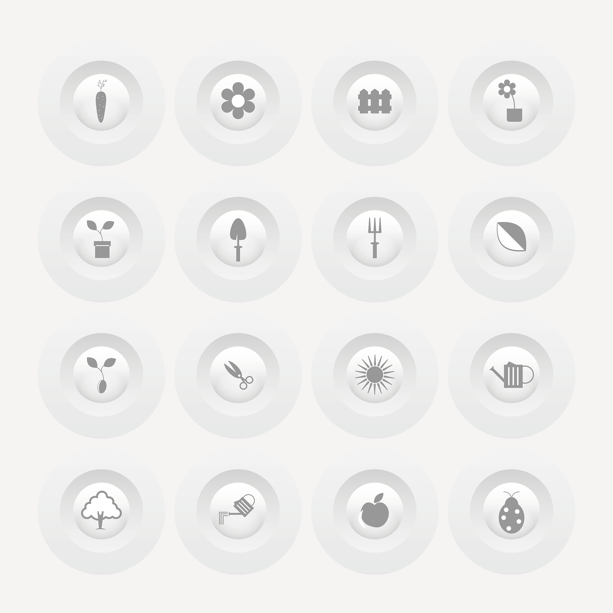 button gardening icons web design menu template