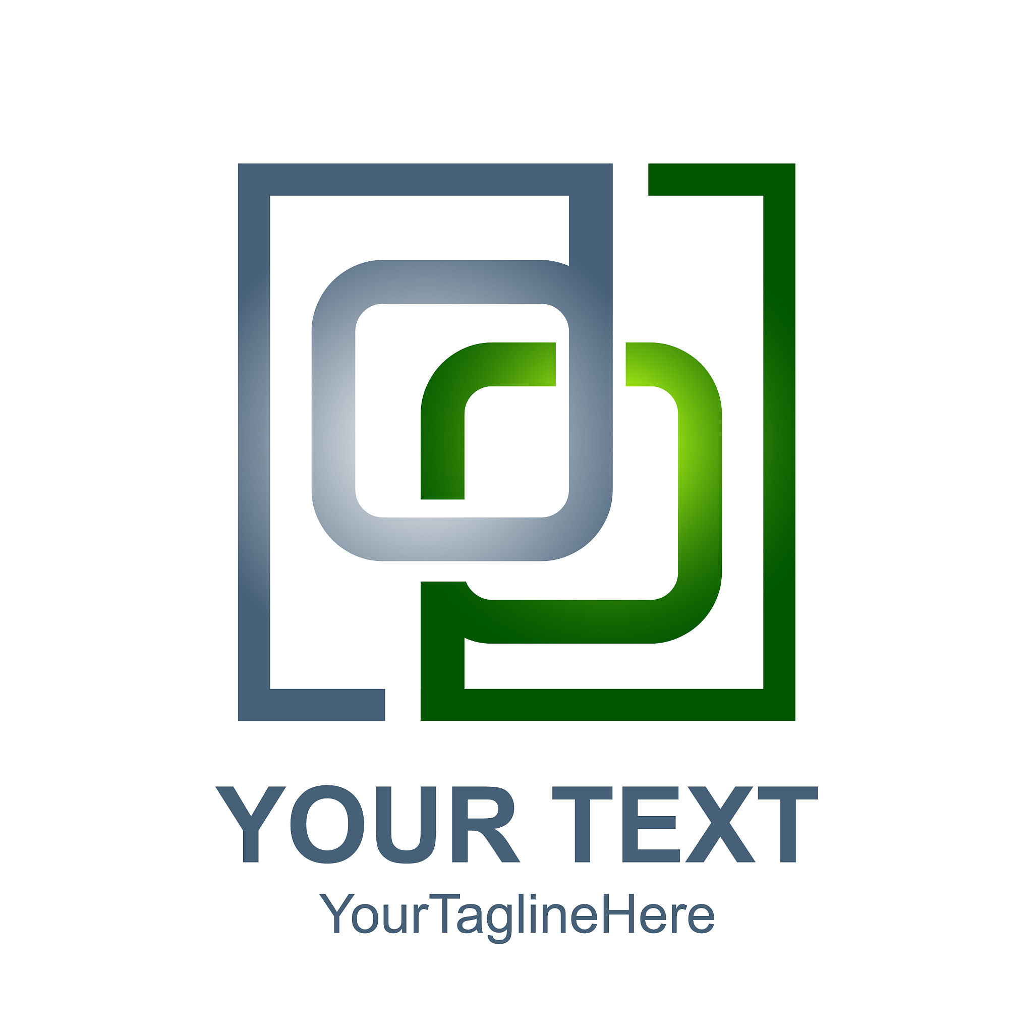 square initial letter dp logo design template