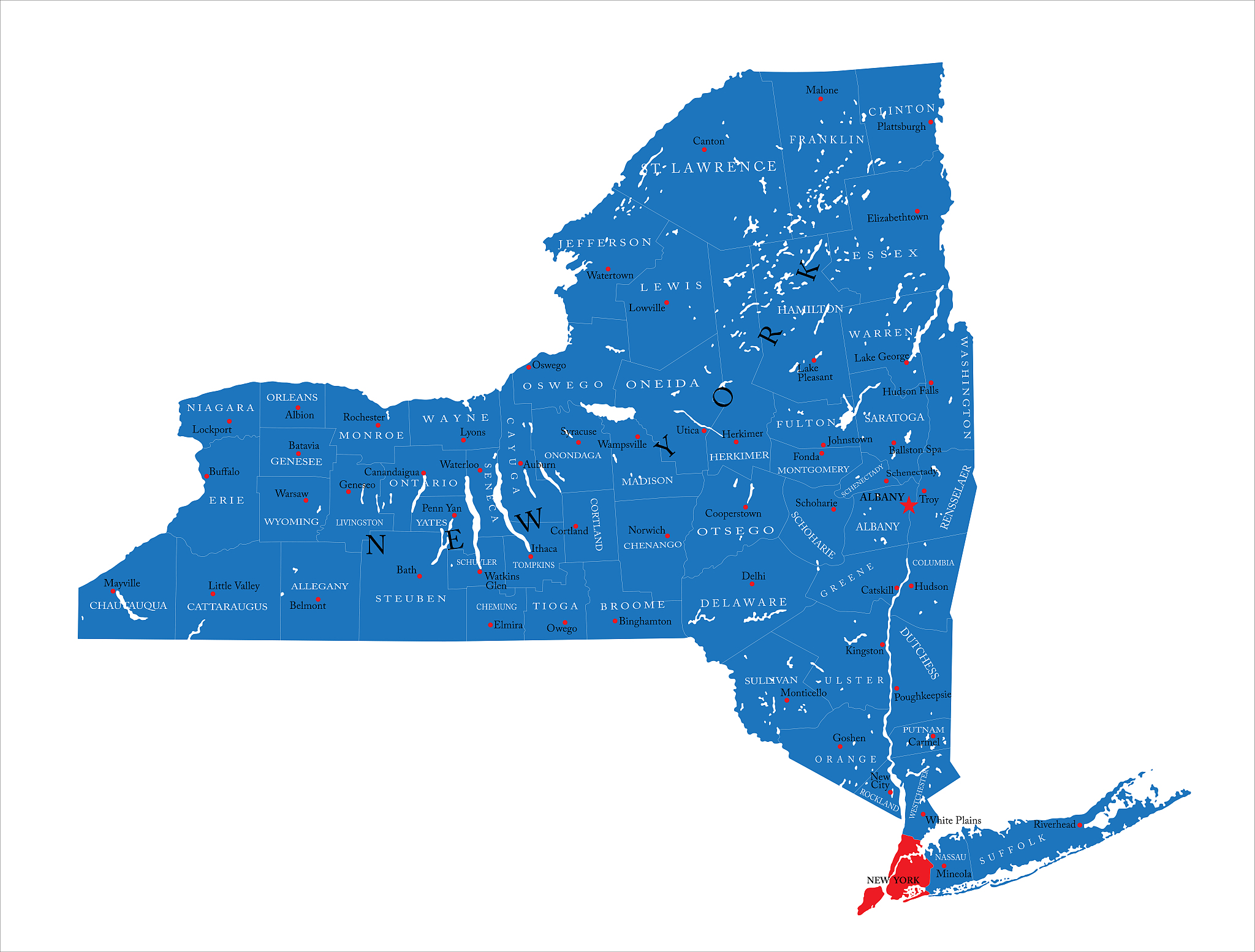 new york state political map
