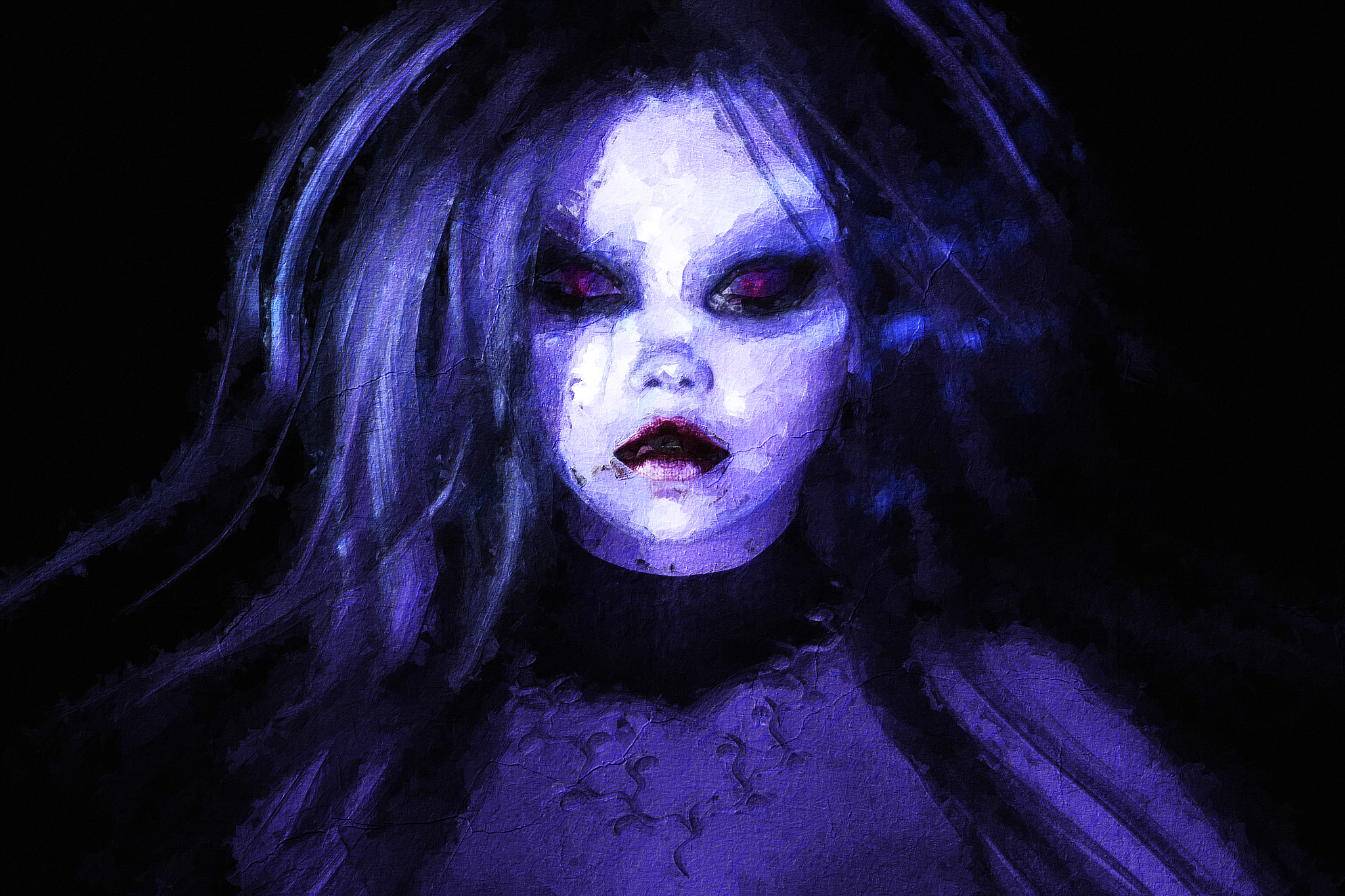 artistic 3d illustration of a goth female