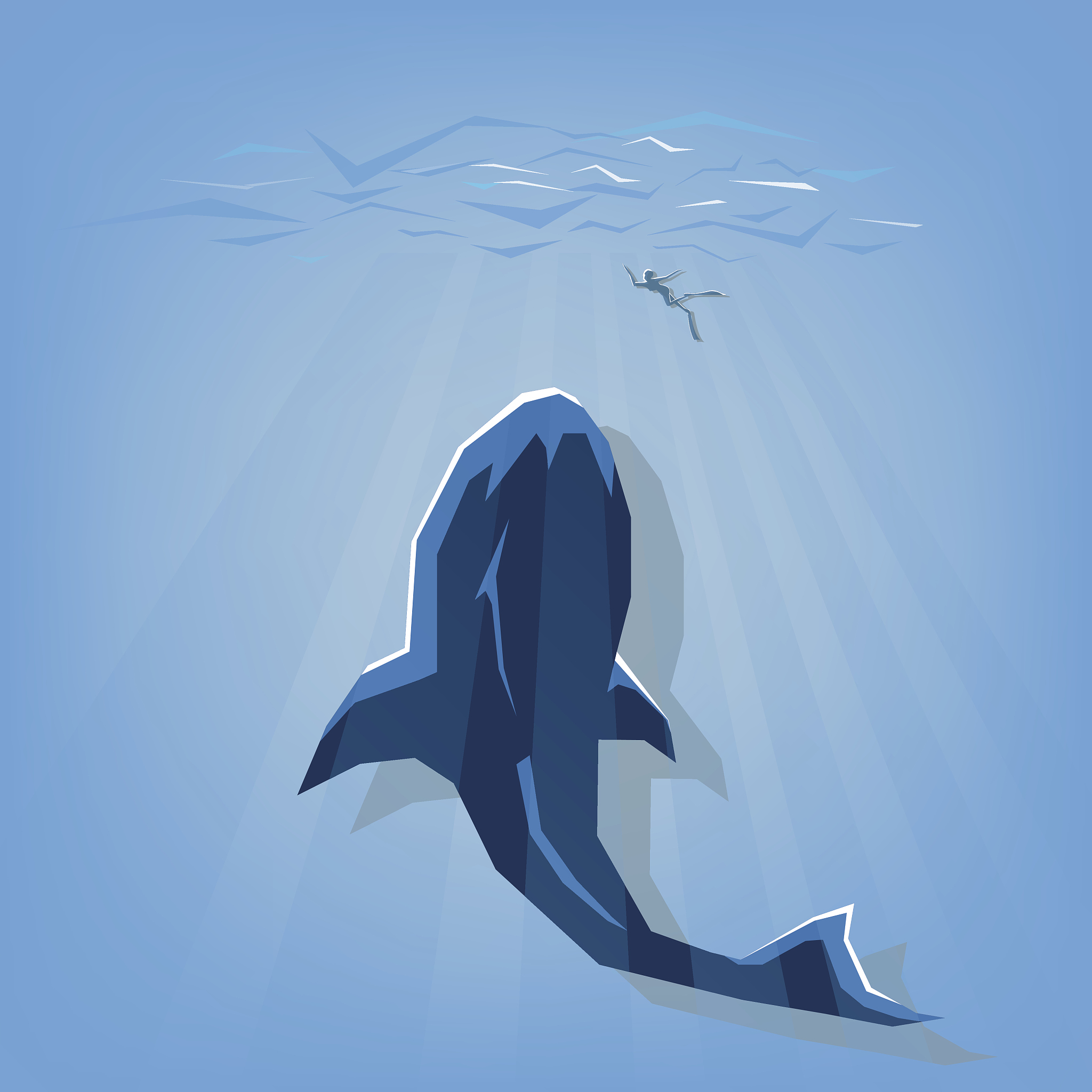 与'一鲸落万物生'相反的句子：'万物落一鲸生'