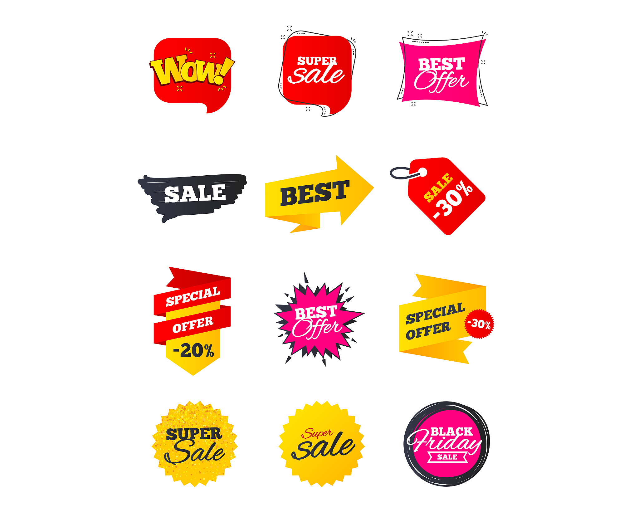 sale banners. best offers, discounts tags.