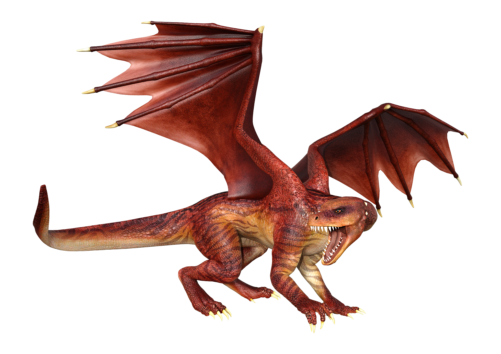 3d illustration fantasy dragon on white