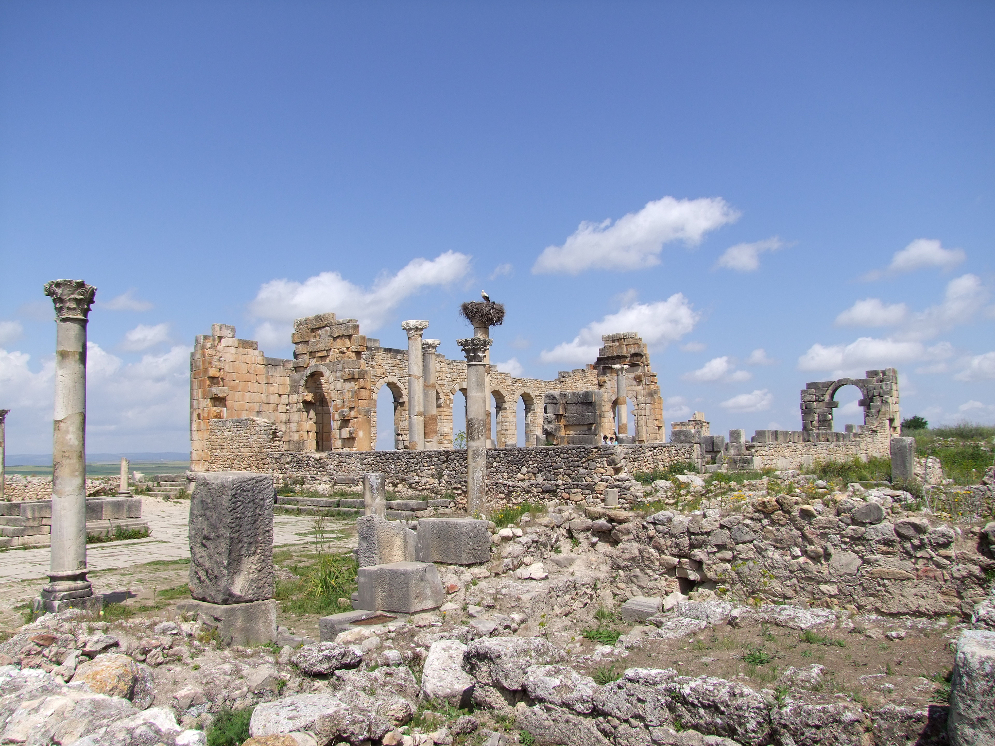 view of old ruins against blue sky